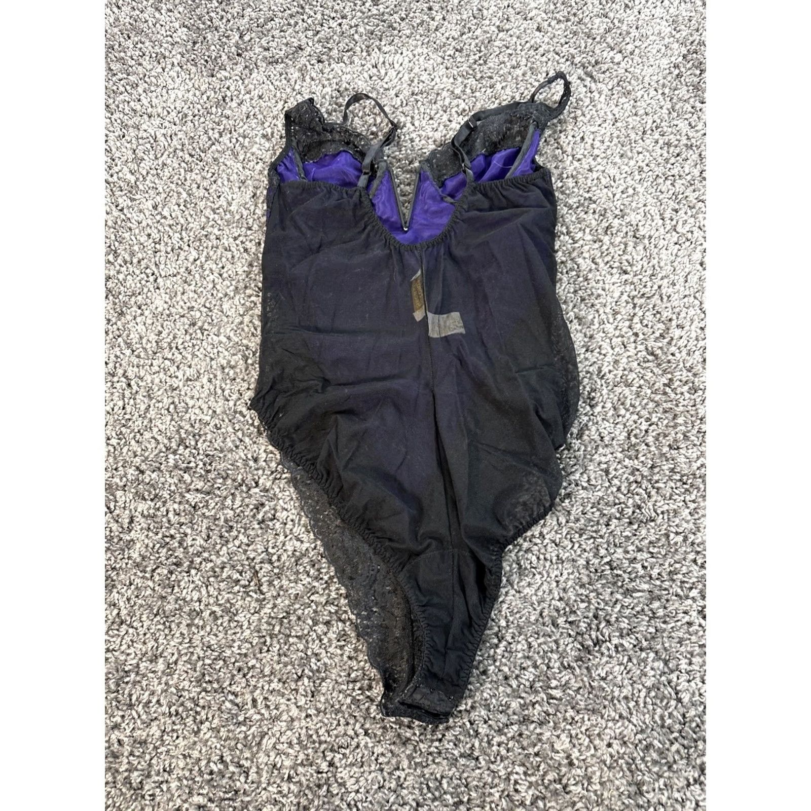 Victoria's Secret VINTAGE Victoria's Secret Gold Label Teddy Black Purple M Lace & Satin 80s 90s Womens Nightwear Lace Satin M Black Velvet? Size ONE SIZE - 5 Thumbnail