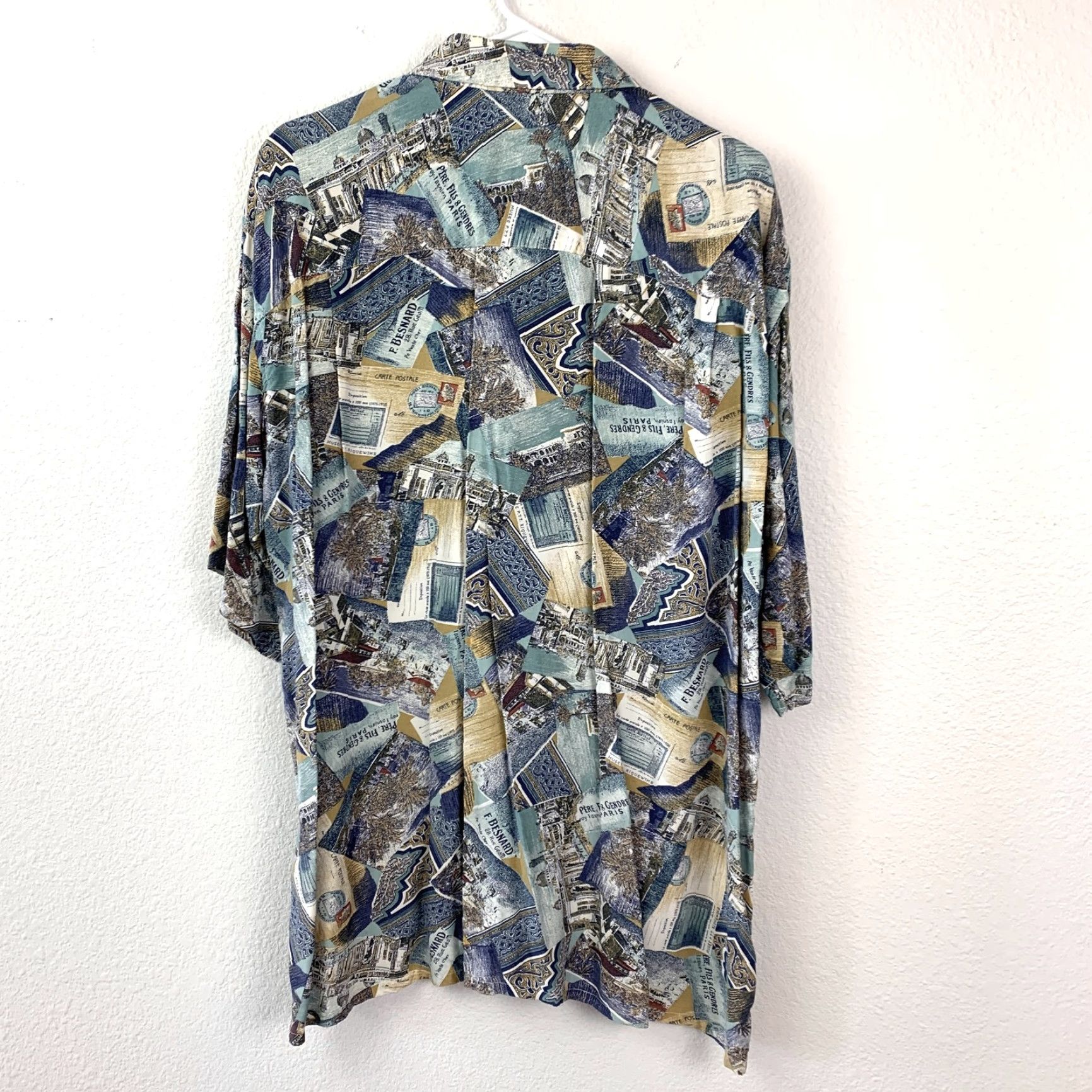 Countess Mara Countess Mara Button-Down Shirt XL Rayon Abstract Postcard Map Travel Beach Vacation Casual Size US XL / EU 56 / 4 - 8 Thumbnail