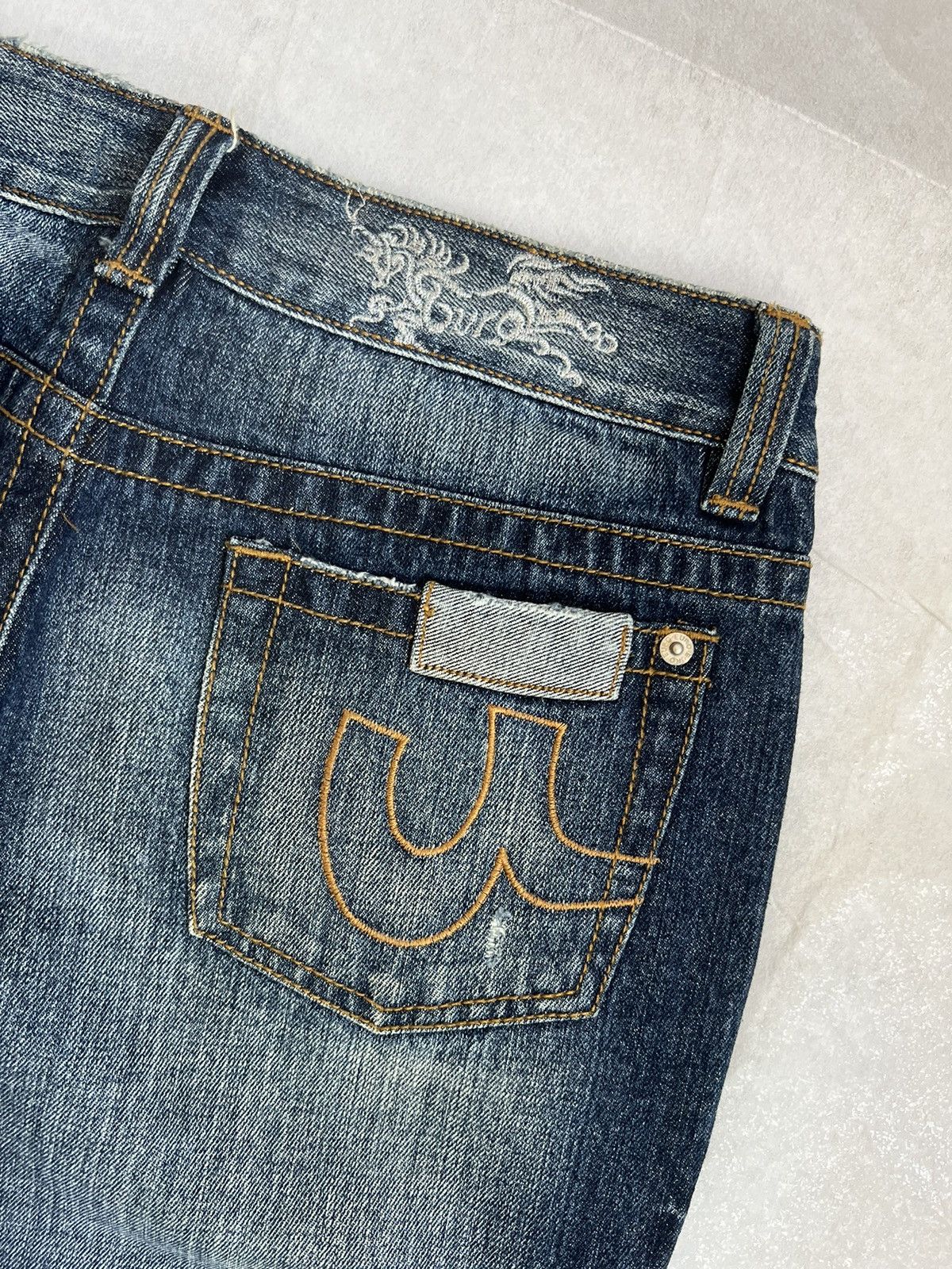 Japanese Brand Euro Distressed Patchwork Flared Jeans Wide Leg Size 29" - 13 Thumbnail