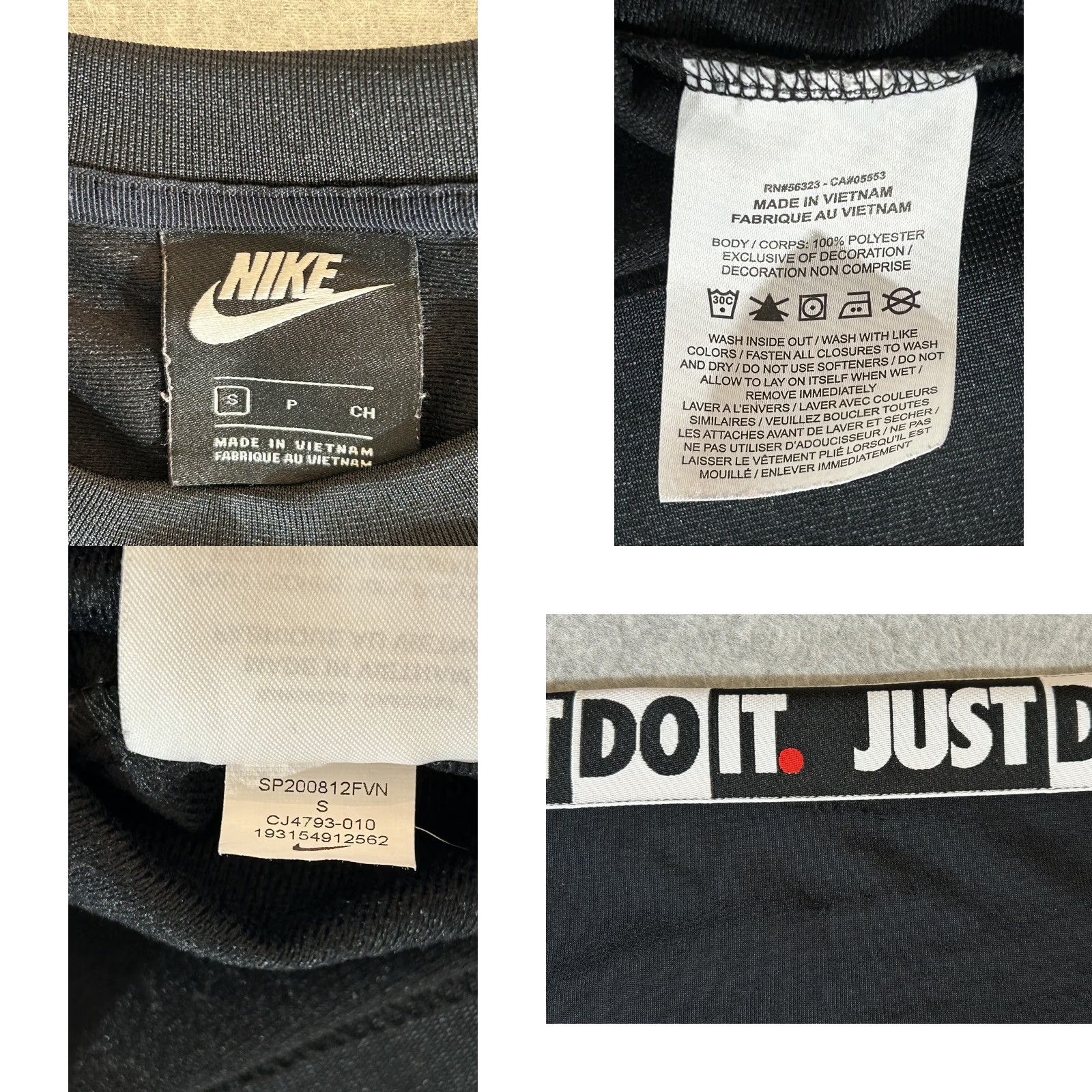Nike Nike Sweatshirt Mens Small Black Just Do It Tape Crewneck Performance Athletic Size US S / EU 44-46 / 1 - 8 Thumbnail