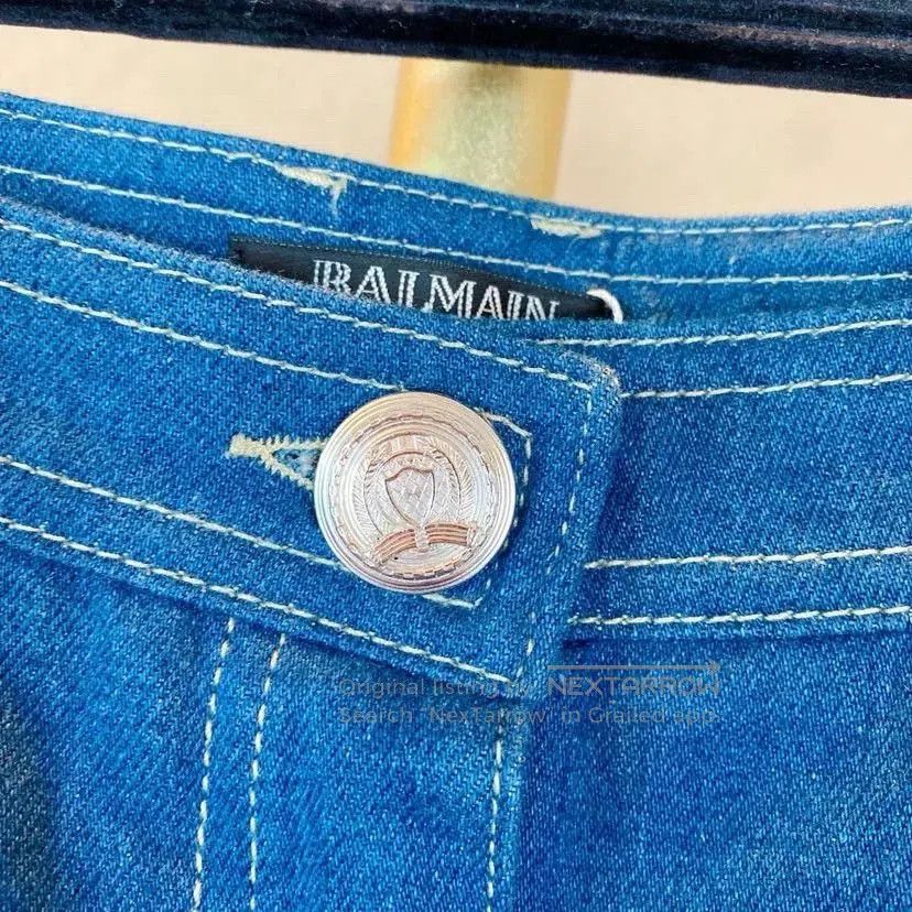 Balmain Balmain Women's Blue Jeans. Size 37" - 6 Thumbnail