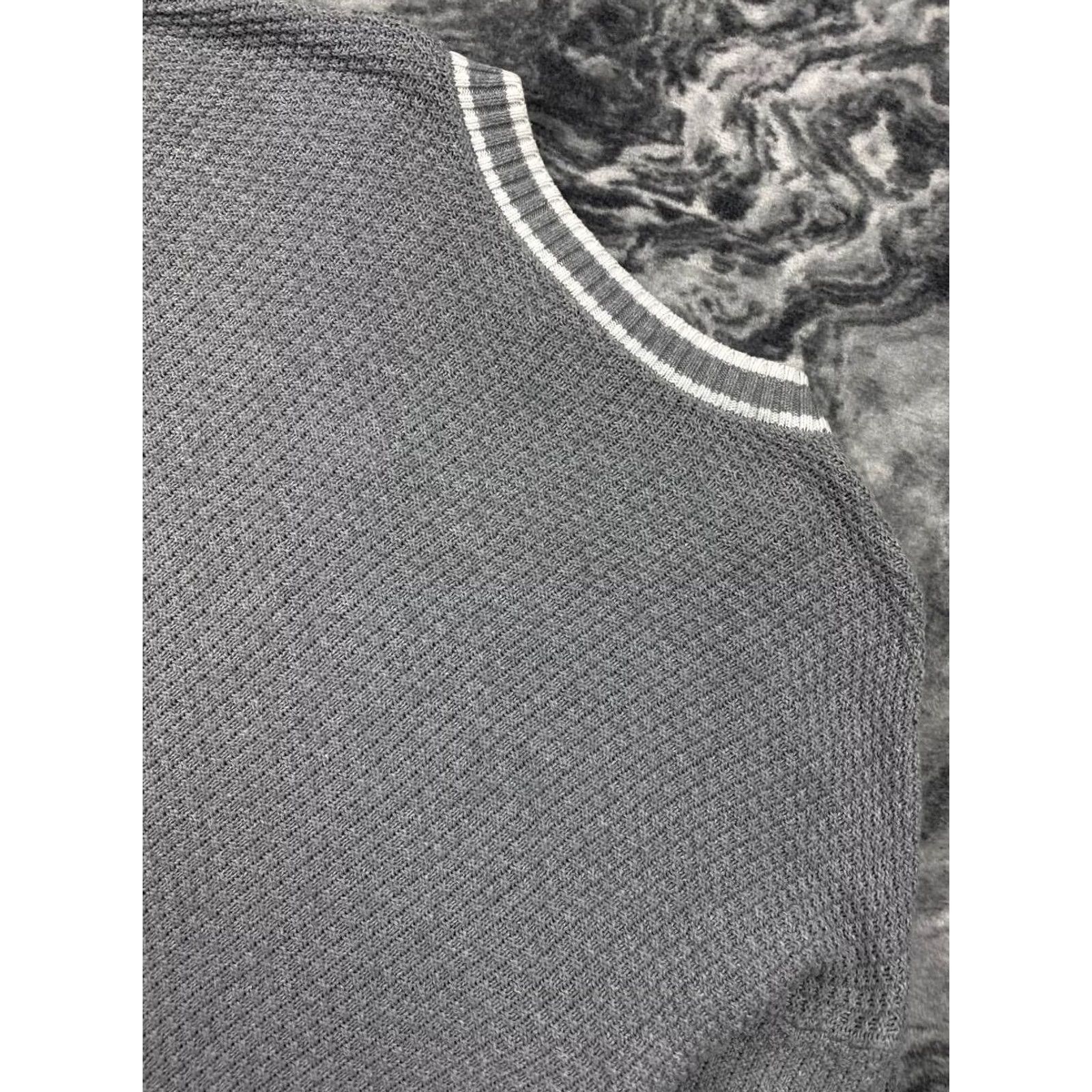 Ralph Lauren Purple Label Ralph Lauren Purple Label Men Sweater L Gray V Neck Cable Knit Silk Pullover Casual Size US L / EU 52-54 / 3 - 8 Thumbnail