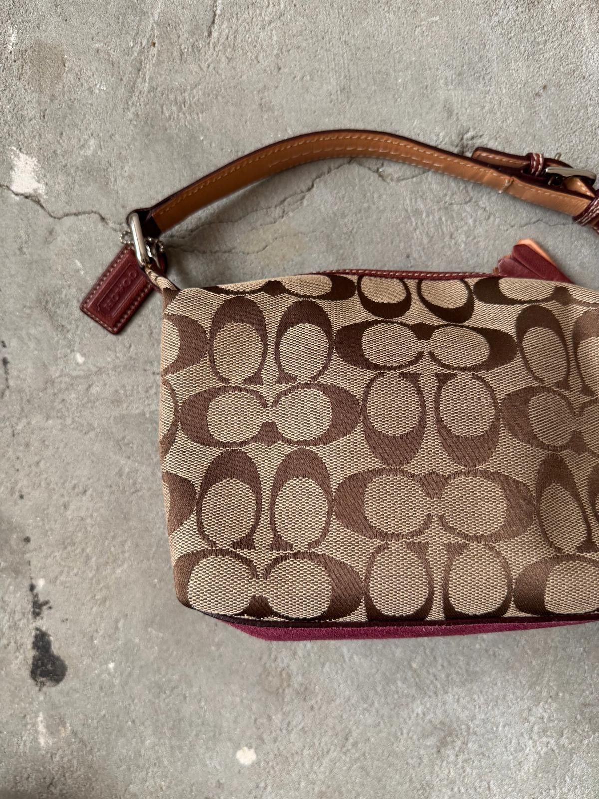 Coach Coach Signature Mini Hobo Striped Suede Shoulder Bag Size ONE SIZE - 6 Thumbnail