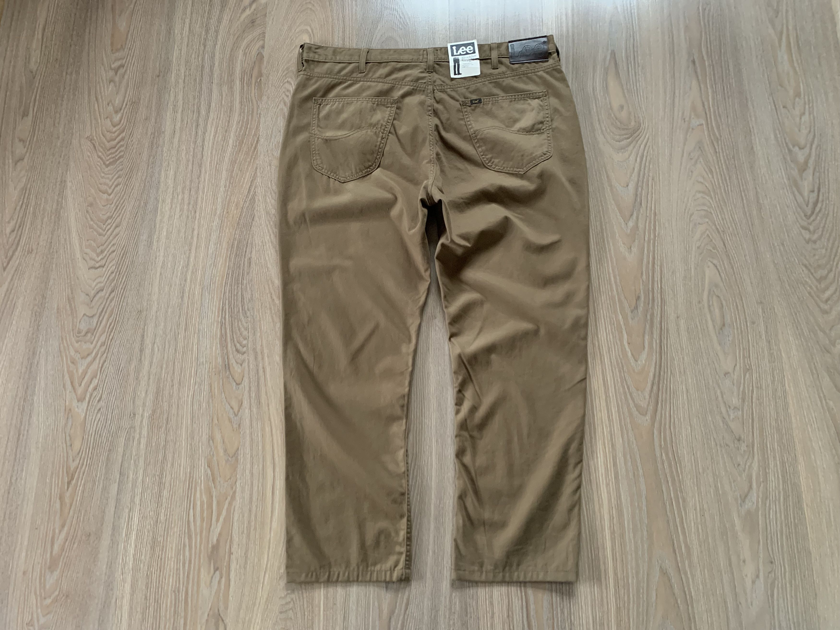 Denime × Lee Lee Brooklyn Straight Stretch Khaki Casual Pants Size US 42 / EU 58 - 3 Thumbnail