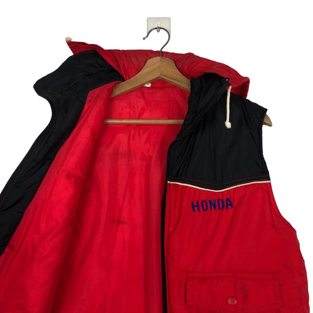 Honda 🔥Vintage Puffer Vest Racing Jacket Tank Top Honda Big Logo Size US L / EU 52-54 / 3 - 12 Thumbnail