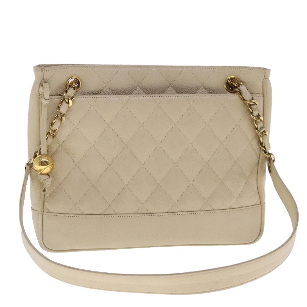 Chanel CHANEL Matelasse Chain Shoulder Bag Caviar Skin Beige CC Size ONE SIZE - 1 Thumbnail