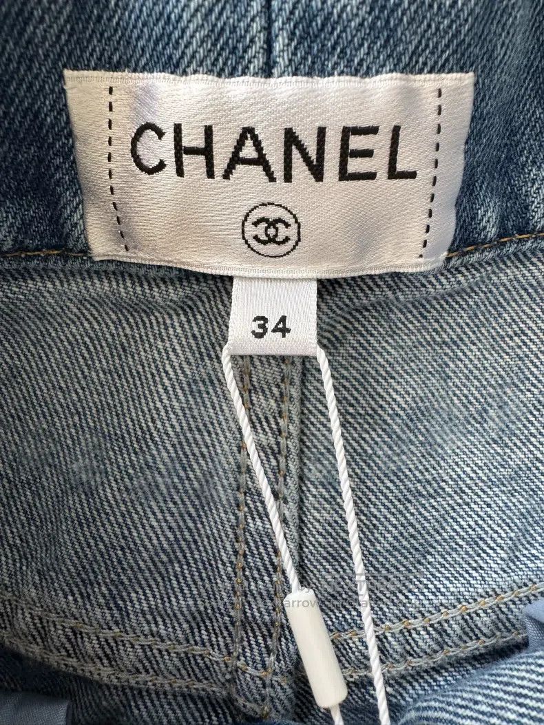 Chanel Chanel Blue jeans with blue pearl pattern Size 42" / US 20 - 3 Thumbnail