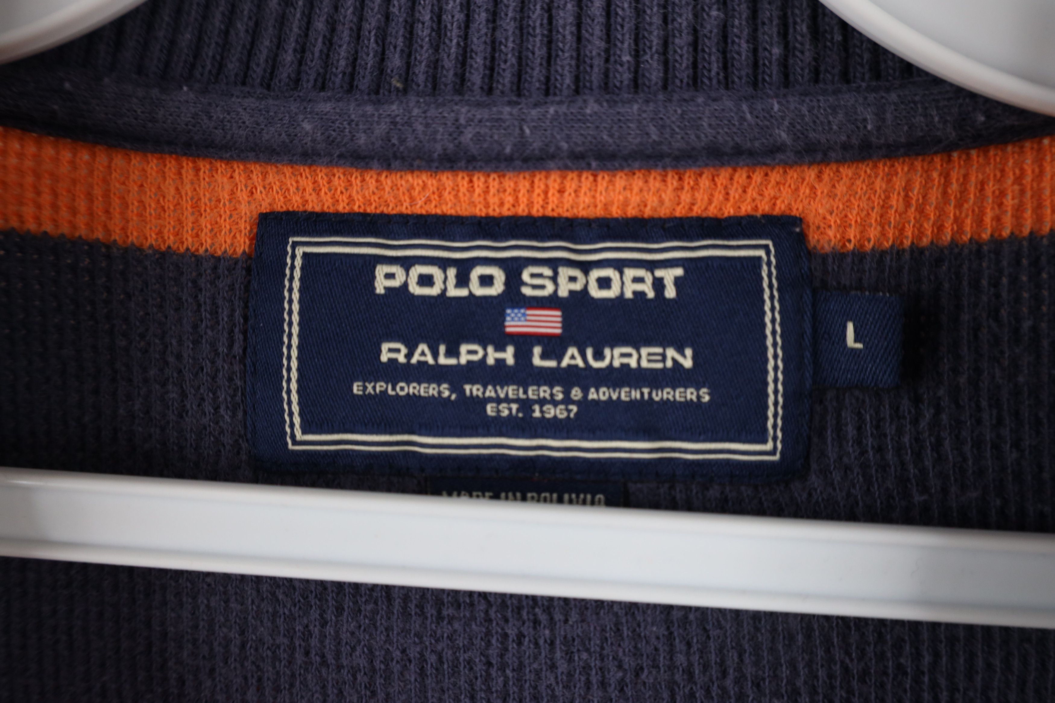 Ralph Lauren × Vintage Vintage 90s Polo Sport Ralph Lauren Thermal Knit Polo Shirt Size US L / EU 52-54 / 3 - 5 Thumbnail