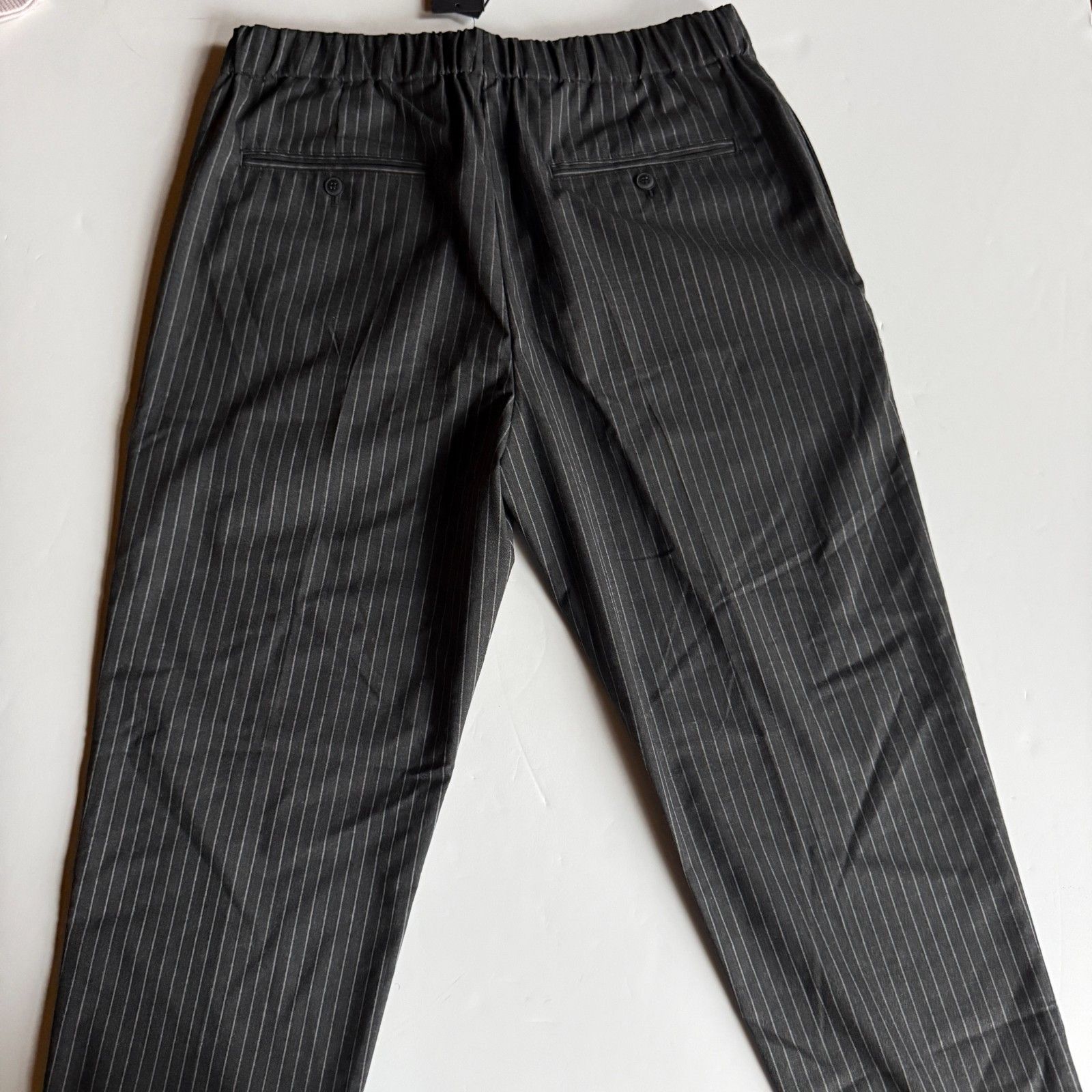 Club Monaco CLUB MONACO Grey Pinstripe Relaxed Dress Pants - Men's XL Size US 36 / EU 52 - 3 Thumbnail