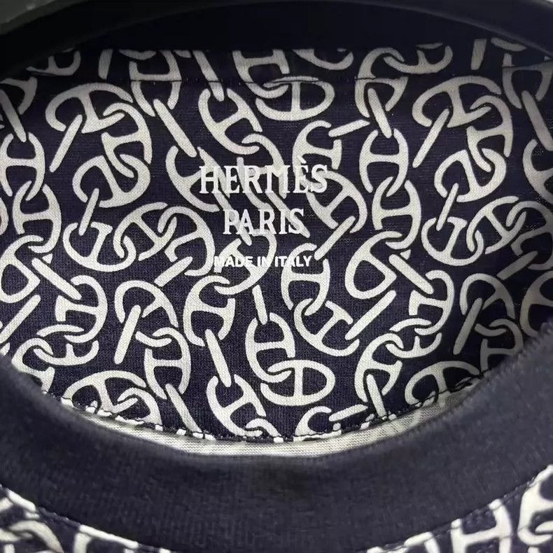 Hermes Hermes BlackBlue Pattern Short Sleeve T-2506 Size US M / EU 48-50 / 2 - 3 Thumbnail