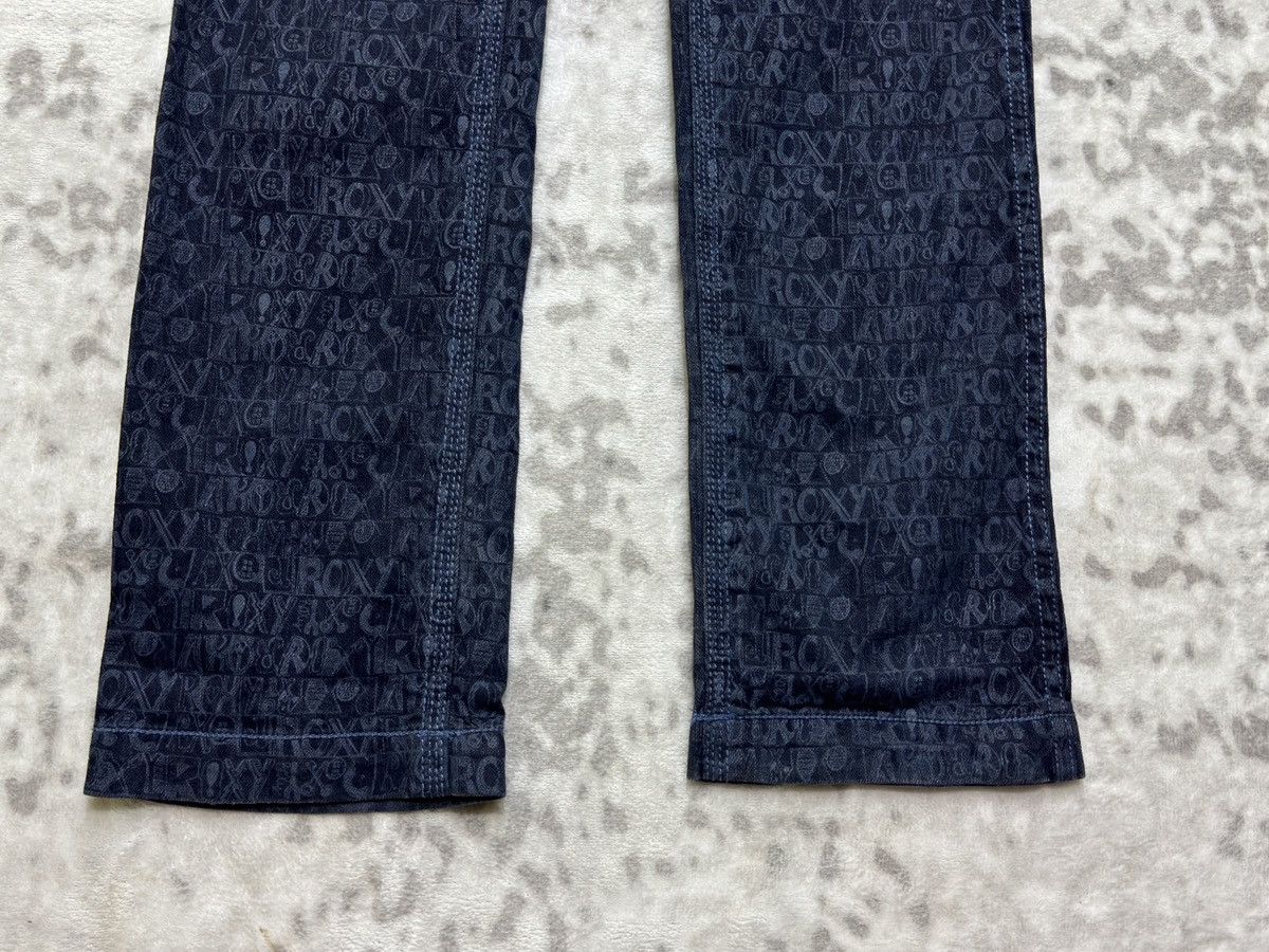 Quicksilver Vintage Roxy Monogram Graphic Bush Pants Low Rise Denim Size 32" / US 10 / IT 46 - 7 Thumbnail