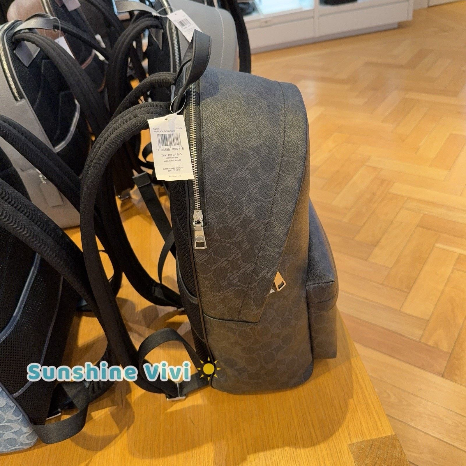 Coach NWT Coach Taylor Backpack Silver/Black Signature CDX95 Size ONE SIZE - 6 Thumbnail