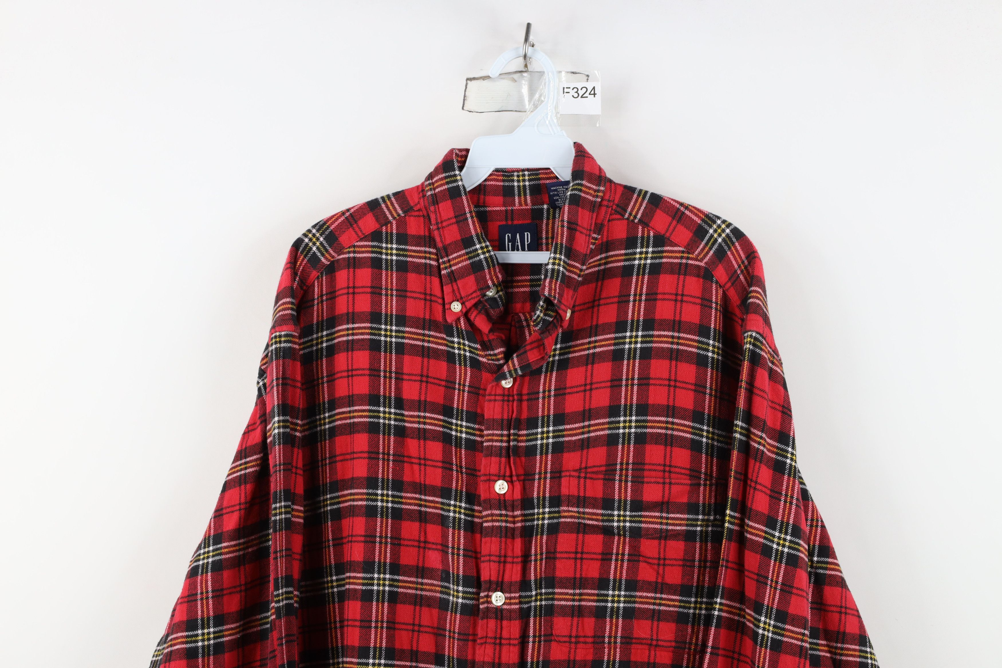 Gap Vintage 90s Gap Flannel Collared Button Down Shirt Red Plaid Size US M / EU 48-50 / 2 - 2 Thumbnail