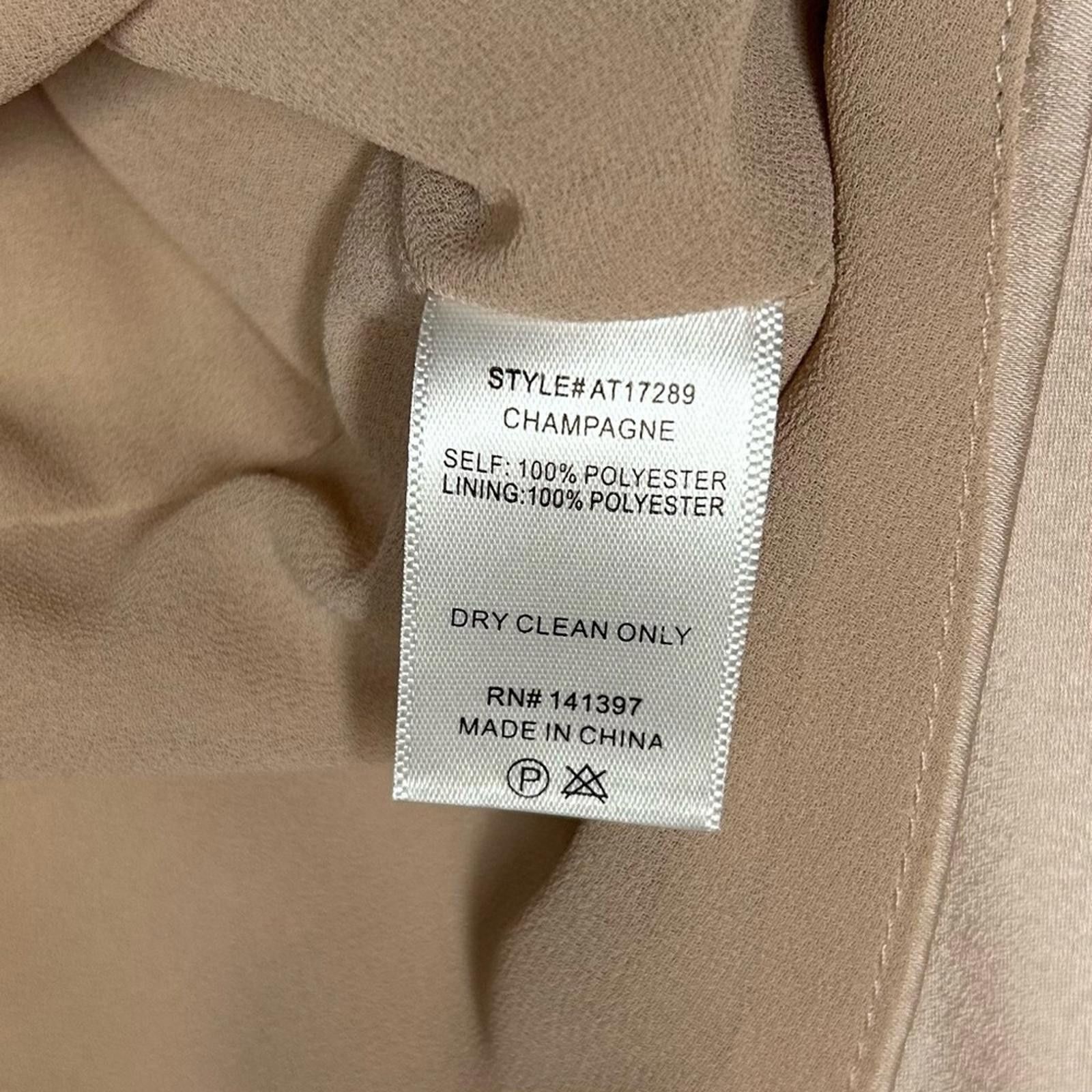 ASTR The Label ASTR the Label Champagne Satin Blouse – Style AT17289 – XL Size XL / US 12-14 / IT 48-50 - 5 Thumbnail