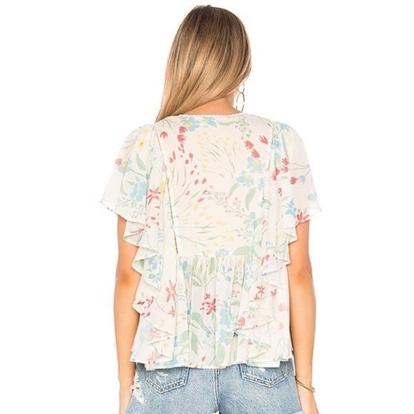 REVOLVE Tularosa Jojo Floral Ruffle Trim Blouse Size S / US 4 / IT 40 - 3 Thumbnail