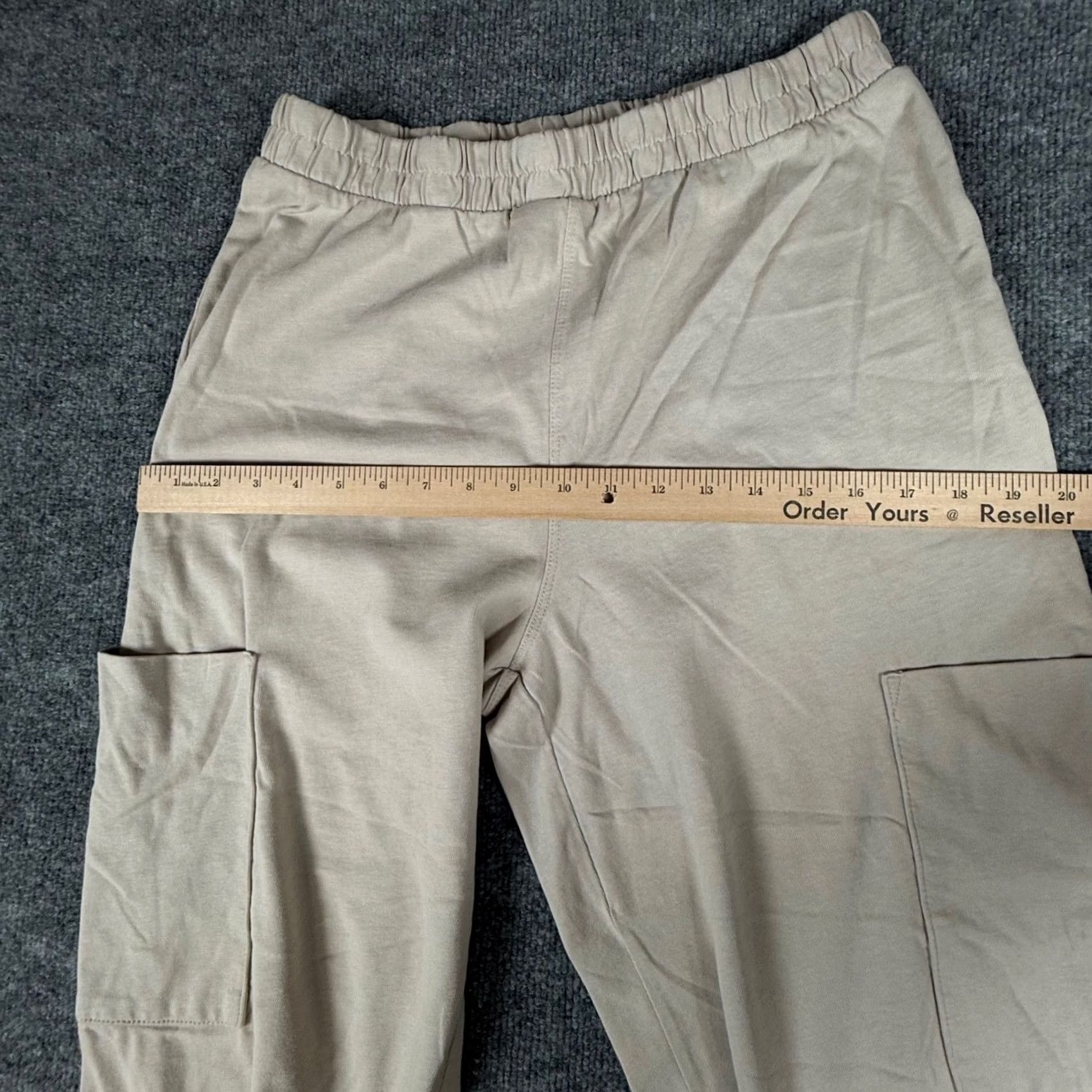 Zara ZARA Cargo Pants Womens Beige Wide-Leg Elastic Waist Casual Relaxed Fit Boho Pants - Zara Ladies Knit Cotton Size 36" / US 14 / IT 50 - 7 Thumbnail