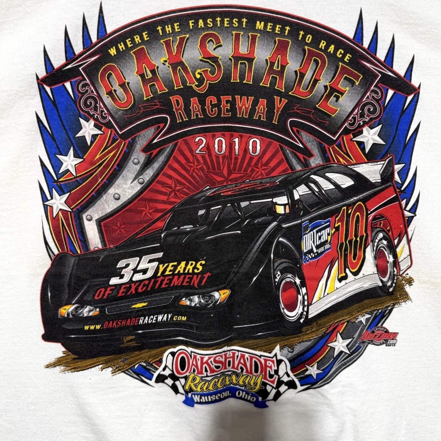 Gildan Oakshade Raceway 35 Years of Racing T-Shirt Oakshade Raceway Cars White 2XL Men T-Shirt Short Sleeve 2XL White Cotton Vintage No Size US XXL / EU 58 / 5 - 2 Thumbnail