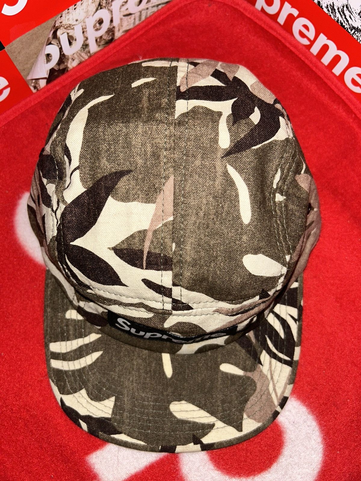 Supreme Supreme 2008 Floral Leaves Print Box Logo Camp Cap Size ONE SIZE - 2 Thumbnail