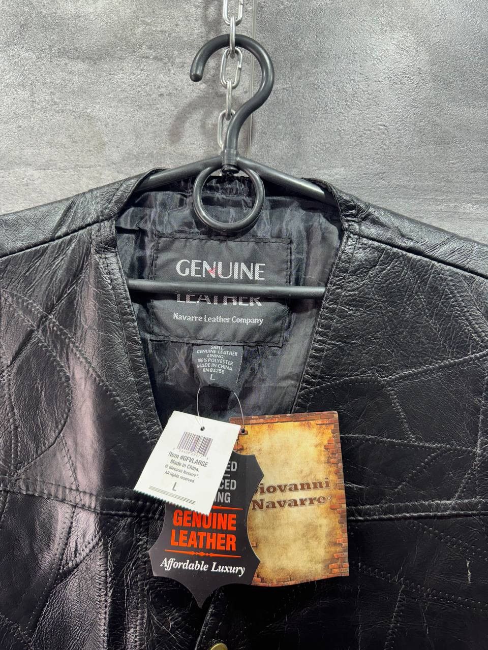 Vintage Giovanni Navarre Leather Biker Vest Jacket Size US L / EU 52-54 / 3 - 10 Thumbnail