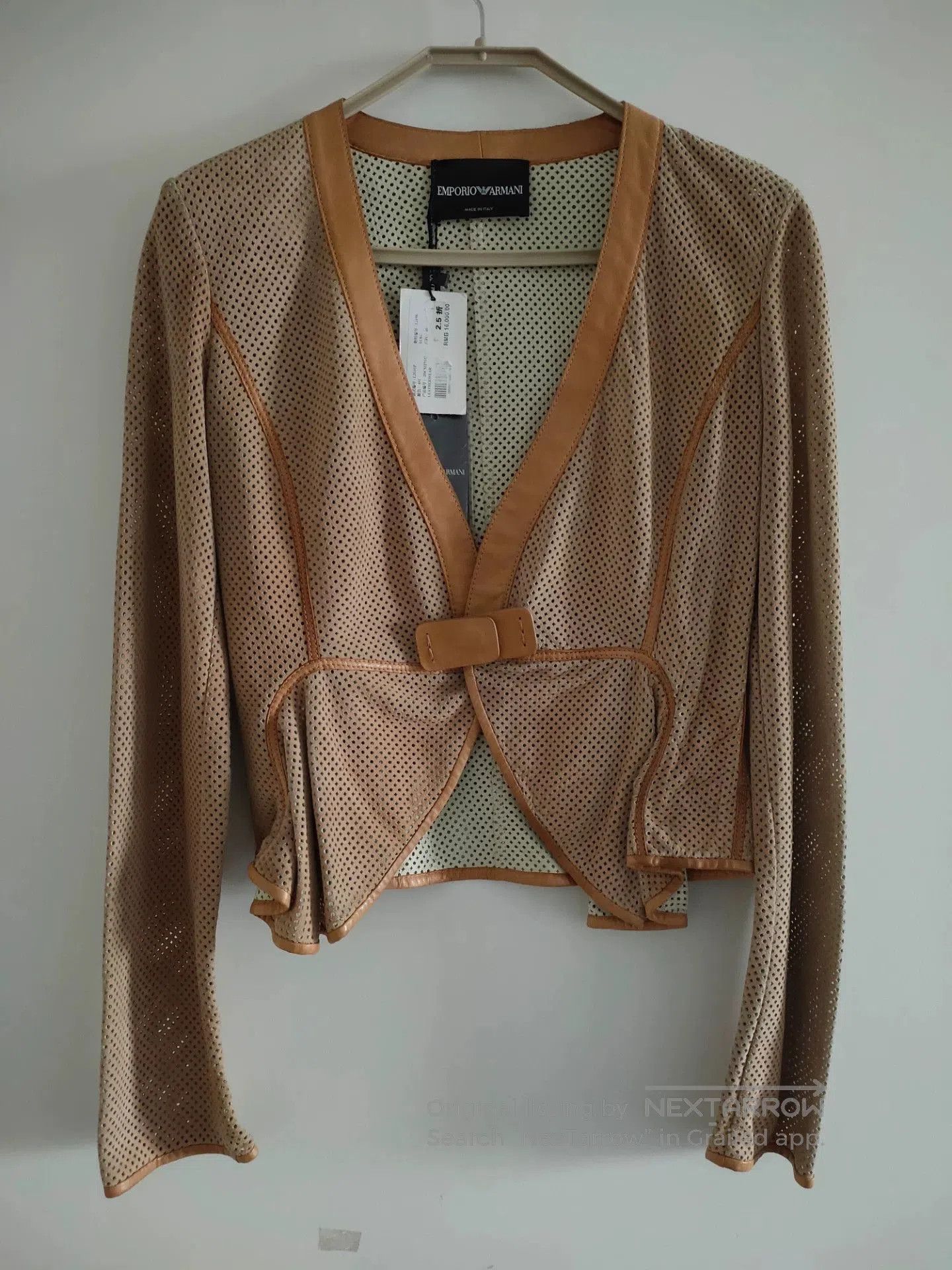 Emporio Armani Women's Perforated Leather Jacket.
