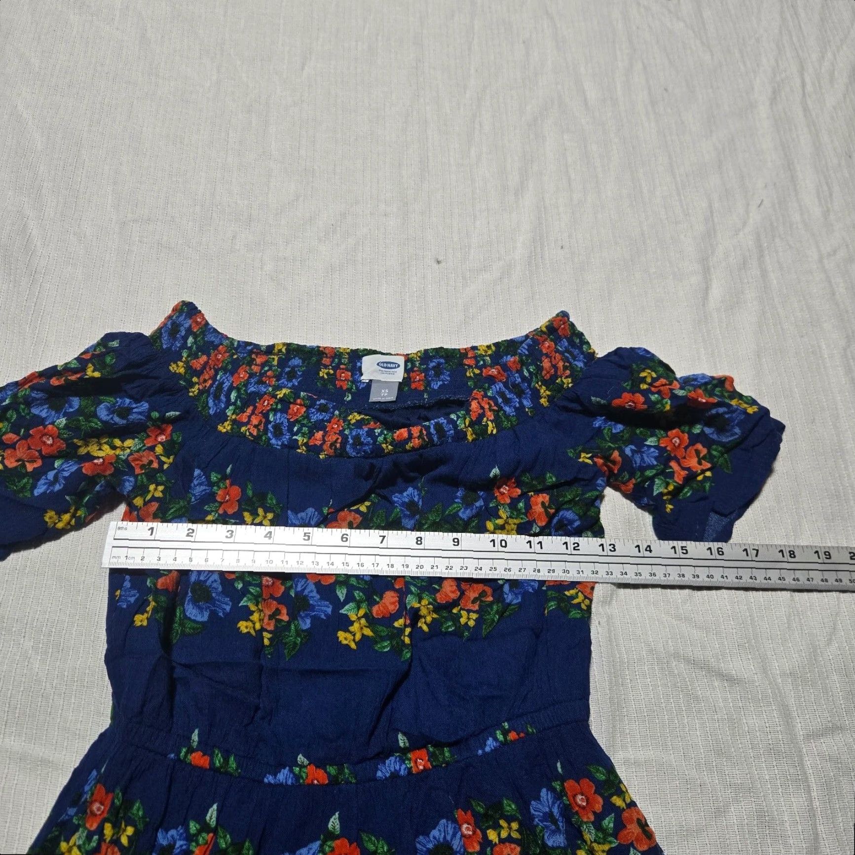 Old Navy OLD NAVY Blue Floral Tank Dress Adult Womens XS Extra Small Size 26" / US 2 / IT 38 - 4 Thumbnail