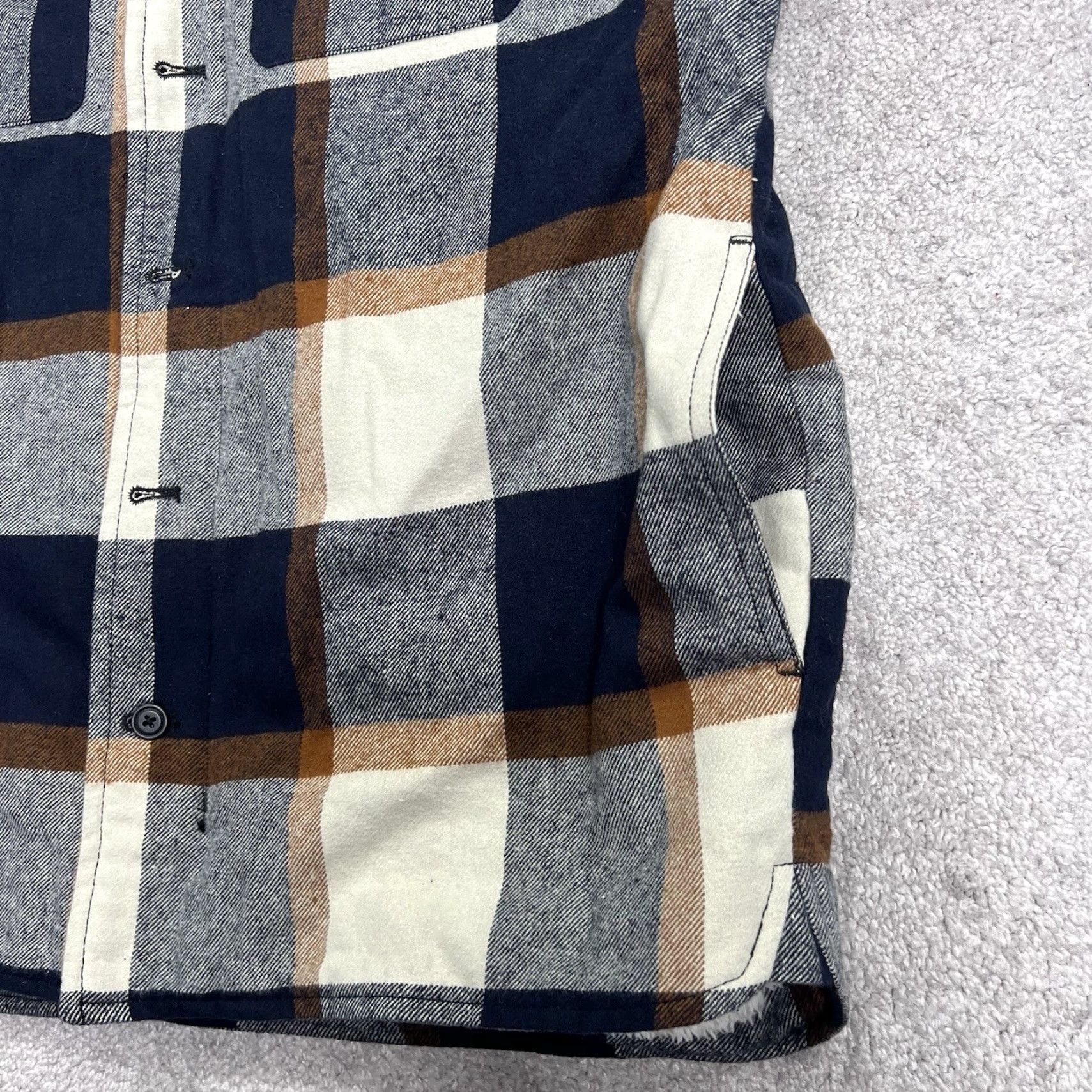 Levi's Levi Strauss Levi’s Made & Crafted Sherpa Lined Plaid Hoodie Jacket Men Large Full Zip Button Blue Multicolor NWT Size US L / EU 52-54 / 3 - 7 Thumbnail