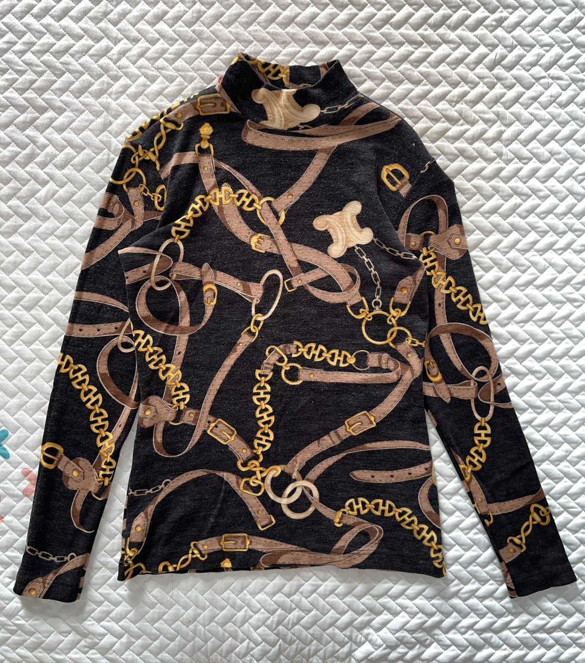 Celine Vintage CELINE all over patent long sleeve ⚜️ Size M / US 6-8 / IT 42-44 - 3 Thumbnail