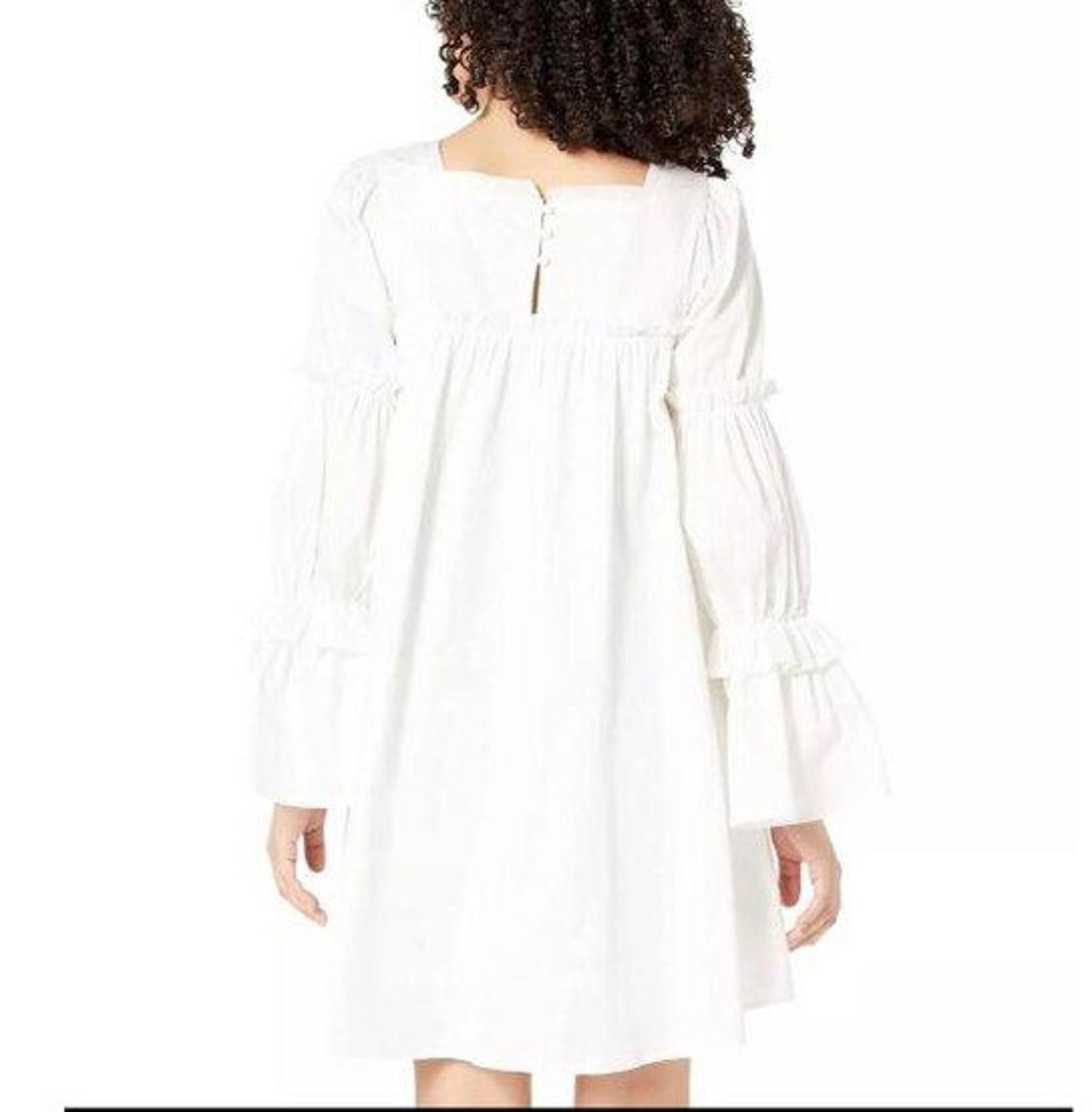 Designer Moon River Womens White Long-Sleeve Ruffle Mini Dress Size M Size M / US 6-8 / IT 42-44 - 4 Thumbnail