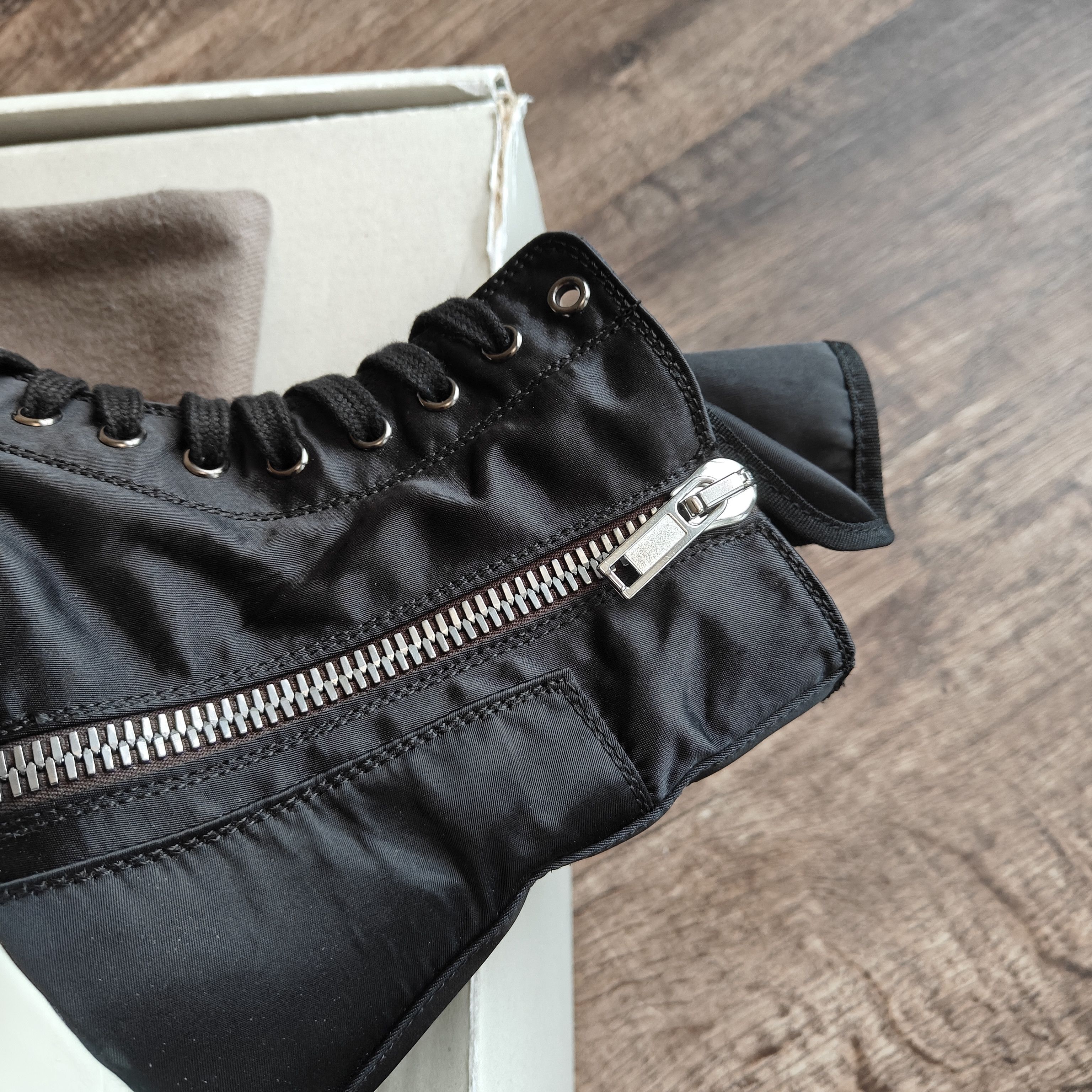Rick Owens Drkshdw split sole army trainer boots black milk, dustbag Size US 8 / EU 41 - 10 Thumbnail