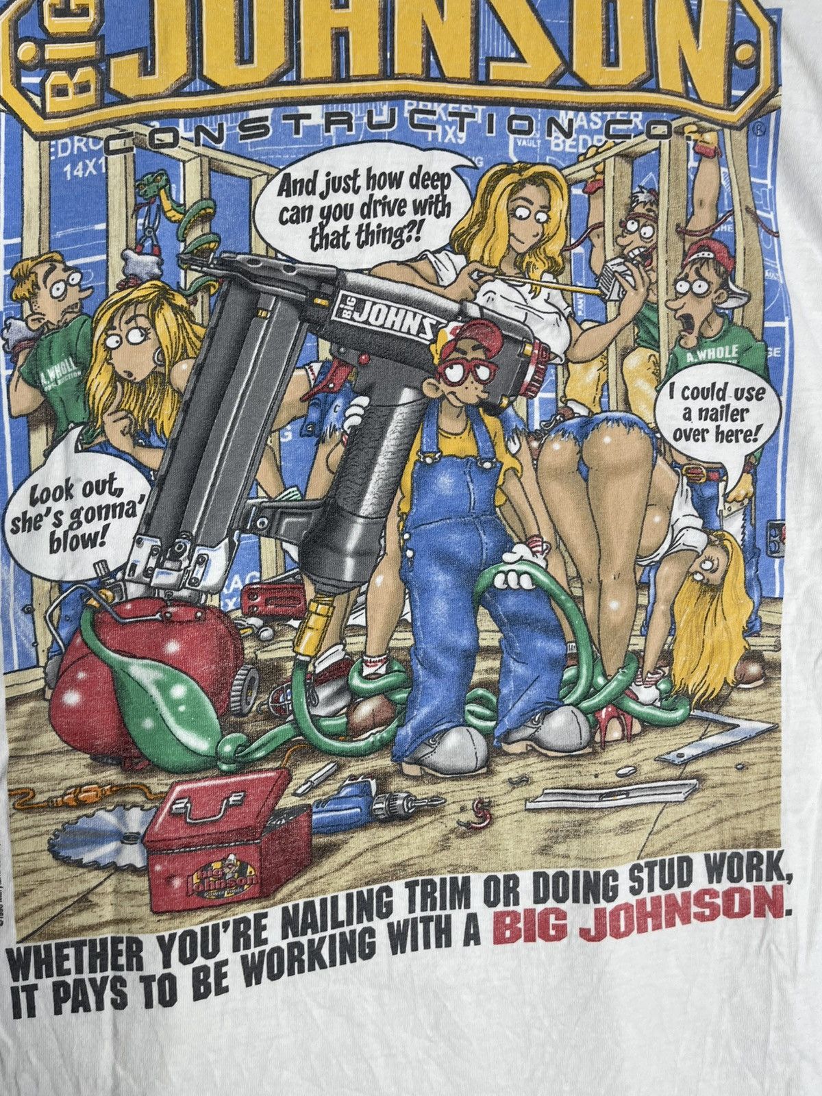 Vintage VINTAGE 1998 BIG JOHNSON CONSTRUCTION CO. GRAPHIC TSHIRT Size US XL / EU 56 / 4 - 13 Thumbnail
