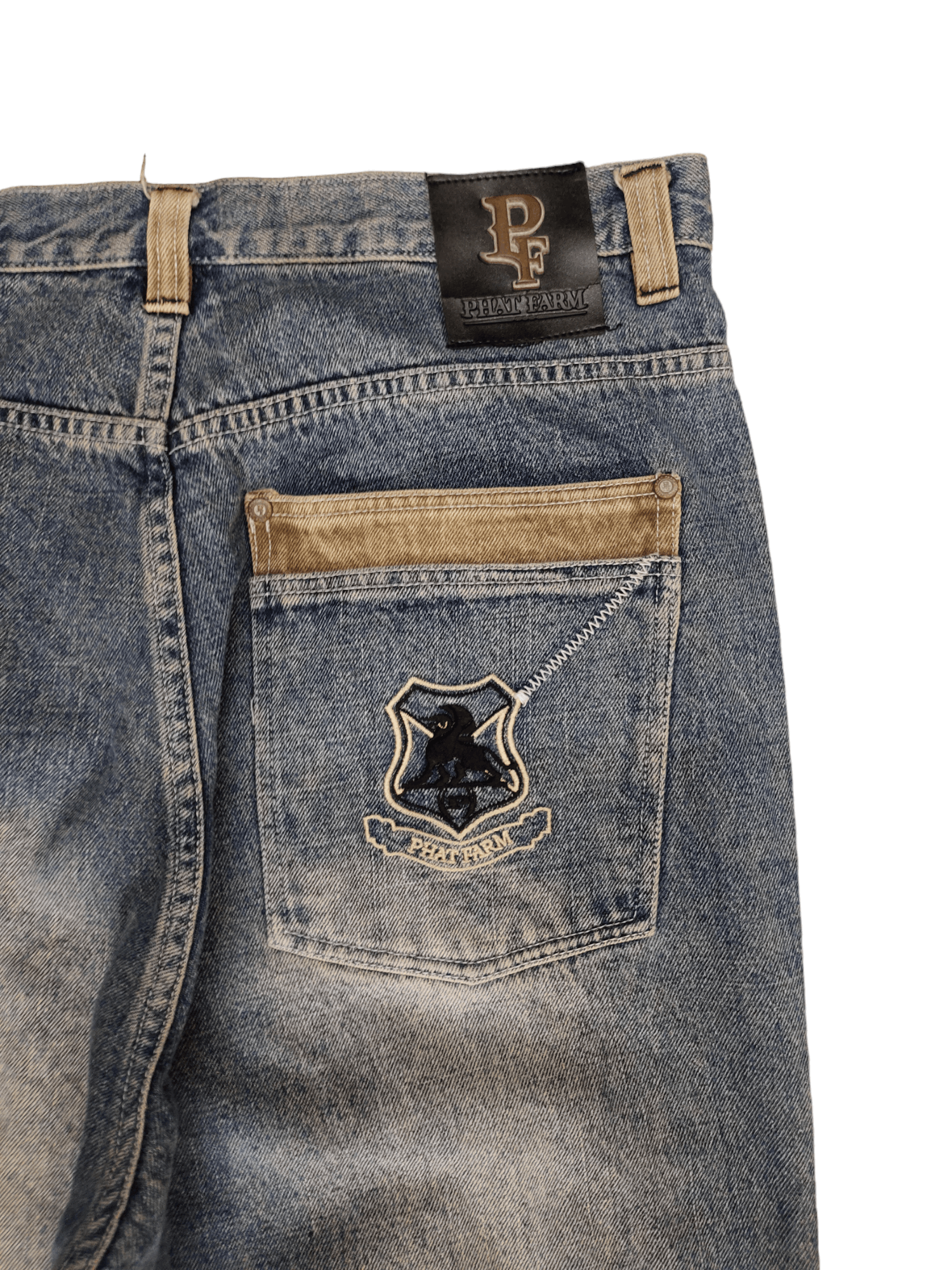 Phat Farm Crazy Vintage Y2k Phat Farm Patchwork Jnco Style Baggy Jeans Size US 35 - 12 Thumbnail