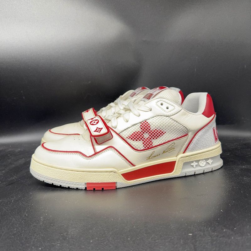 Louis Vuitton Louis Vuitton Red and White Trainer Sneakers 0089 Size US 8 / EU 41 - 1 Thumbnail