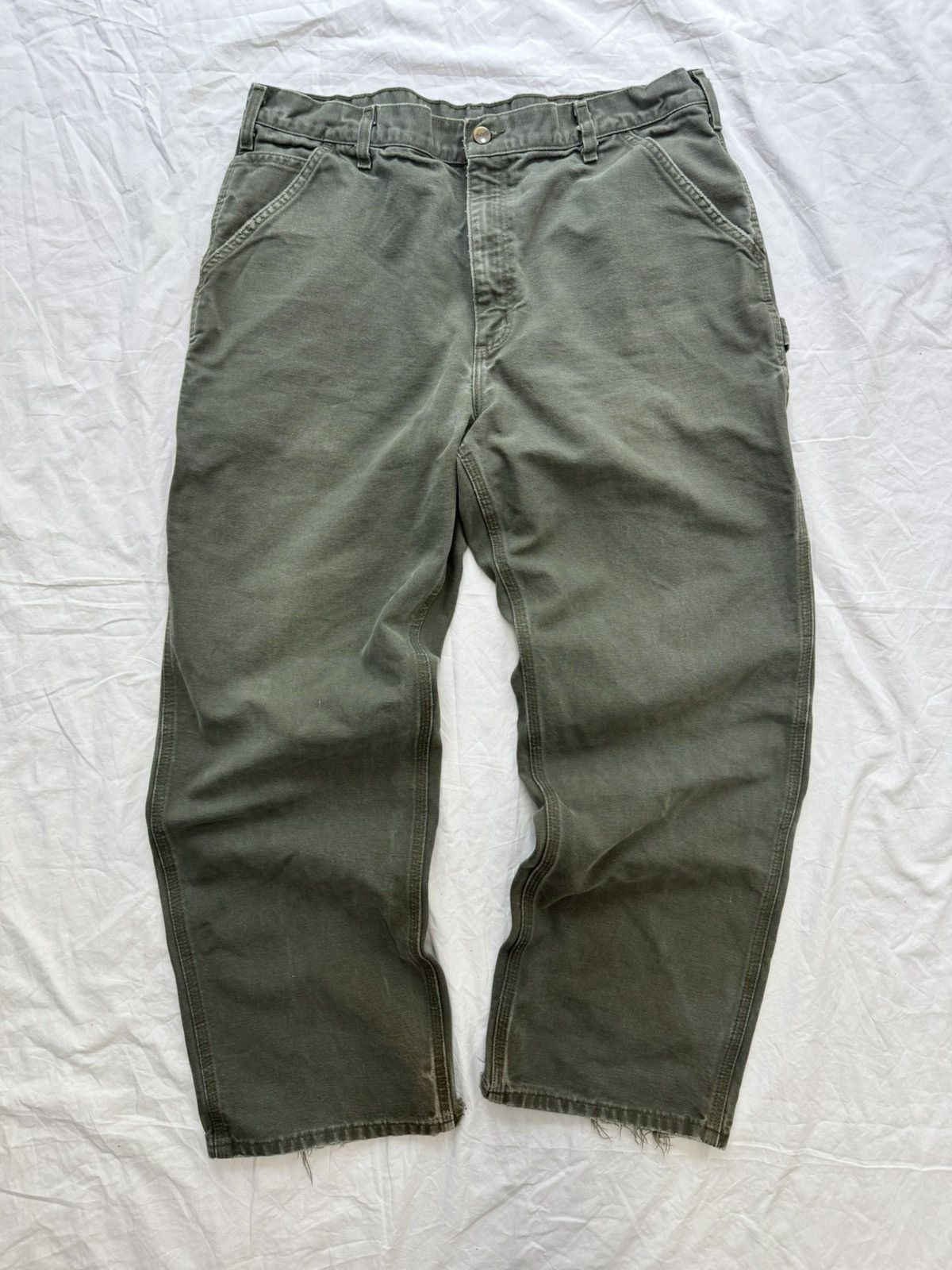 Carhartt Vintage Faded Moss Green Carhartt Work Wants Size US 38 / EU 54 - 1 Thumbnail