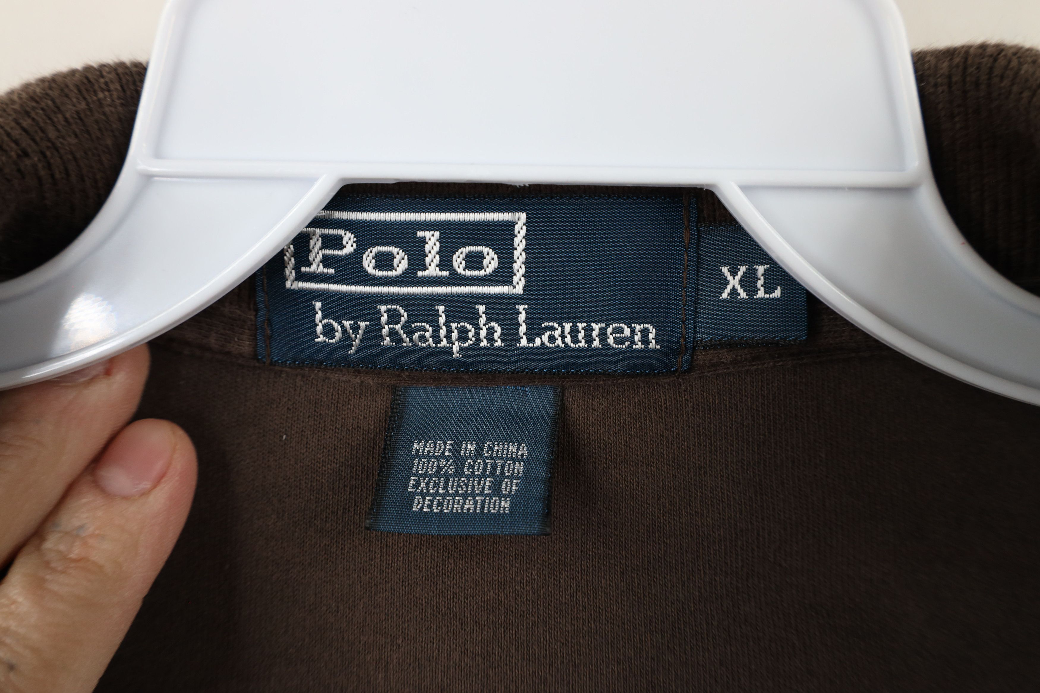 Ralph Lauren × Vintage Vintage 90s Ralph Lauren Touch Cotton Long Sleeve Polo Brown Size US XL / EU 56 / 4 - 7 Thumbnail