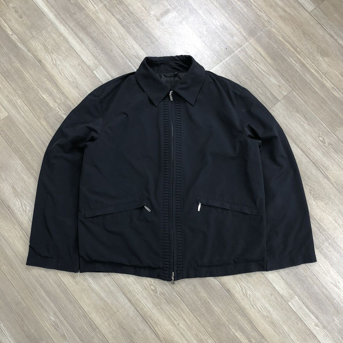 Versace 🇮🇹 Vintage Gianni Vercase Luxury Designer Black Work Jacket Size US L / EU 52-54 / 3 - 2 Thumbnail