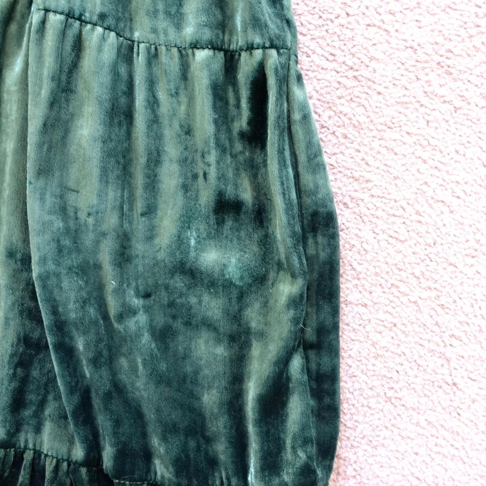 Anthropologie VINTAGE? No. Since not vintage, skip. Anthropologie Dress Womens Medium Green Velvet Maxi Puff Sleeve Pockets Formal Size M / US 6-8 / IT 42-44 - 7 Thumbnail