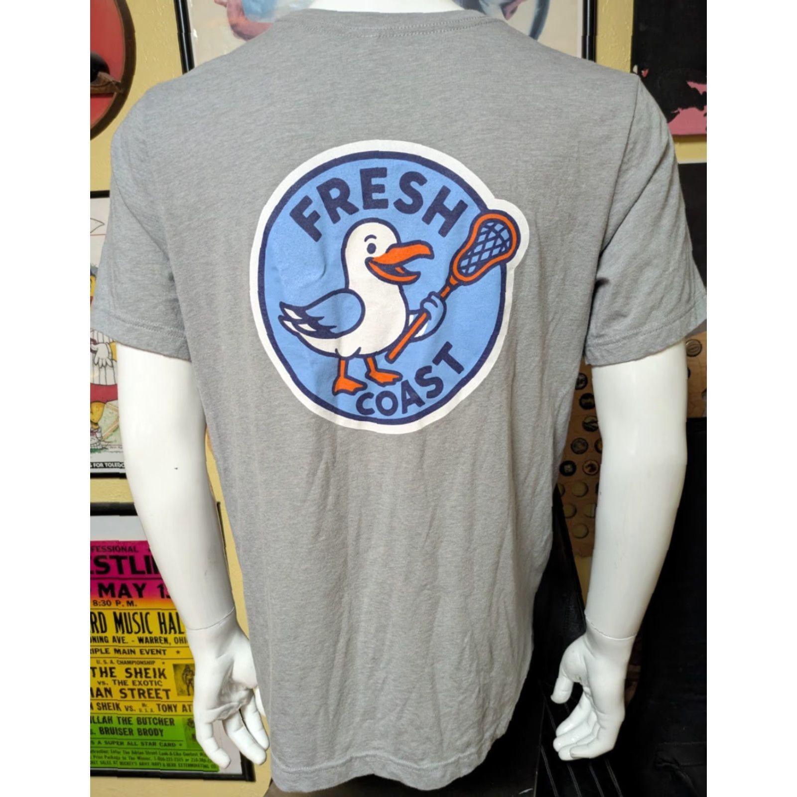 Vintage VINTAGE Canvas T-Shirt Lacrosse Men L Gray Seagull Logo 50% Polyester 25% Cotton 25% Rayon Size US L / EU 52-54 / 3 - 3 Thumbnail