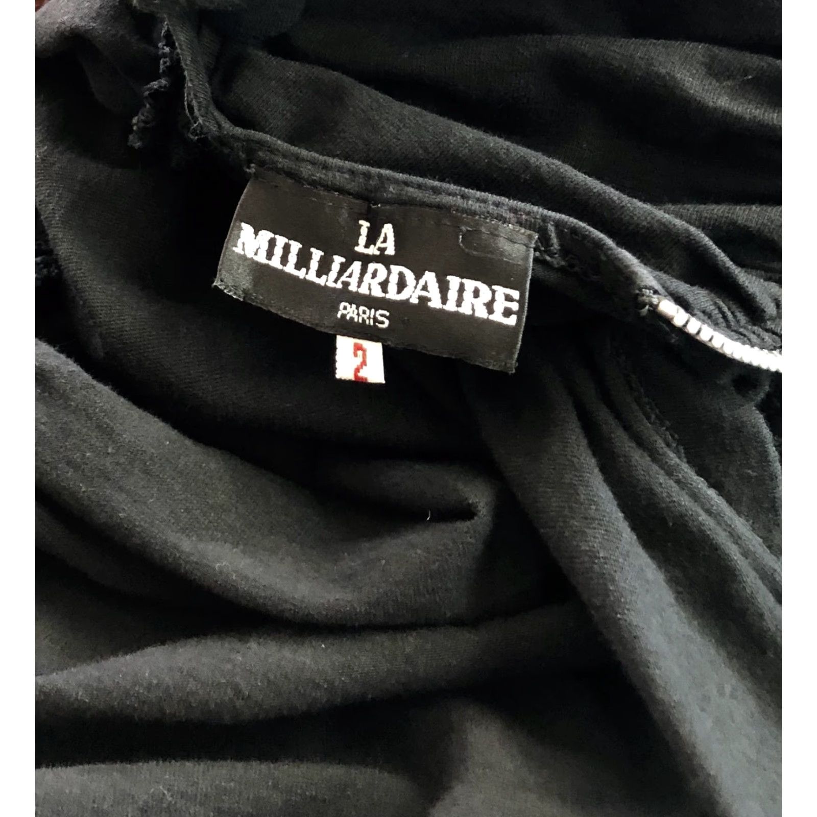 Vintage VINTAGE La Milliardaire Paris Ruched Zipper Top Open Back Blouse XS Black Women(V-Neck) 80s 2/XS Size XS / US 0-2 / IT 36-38 - 6 Thumbnail