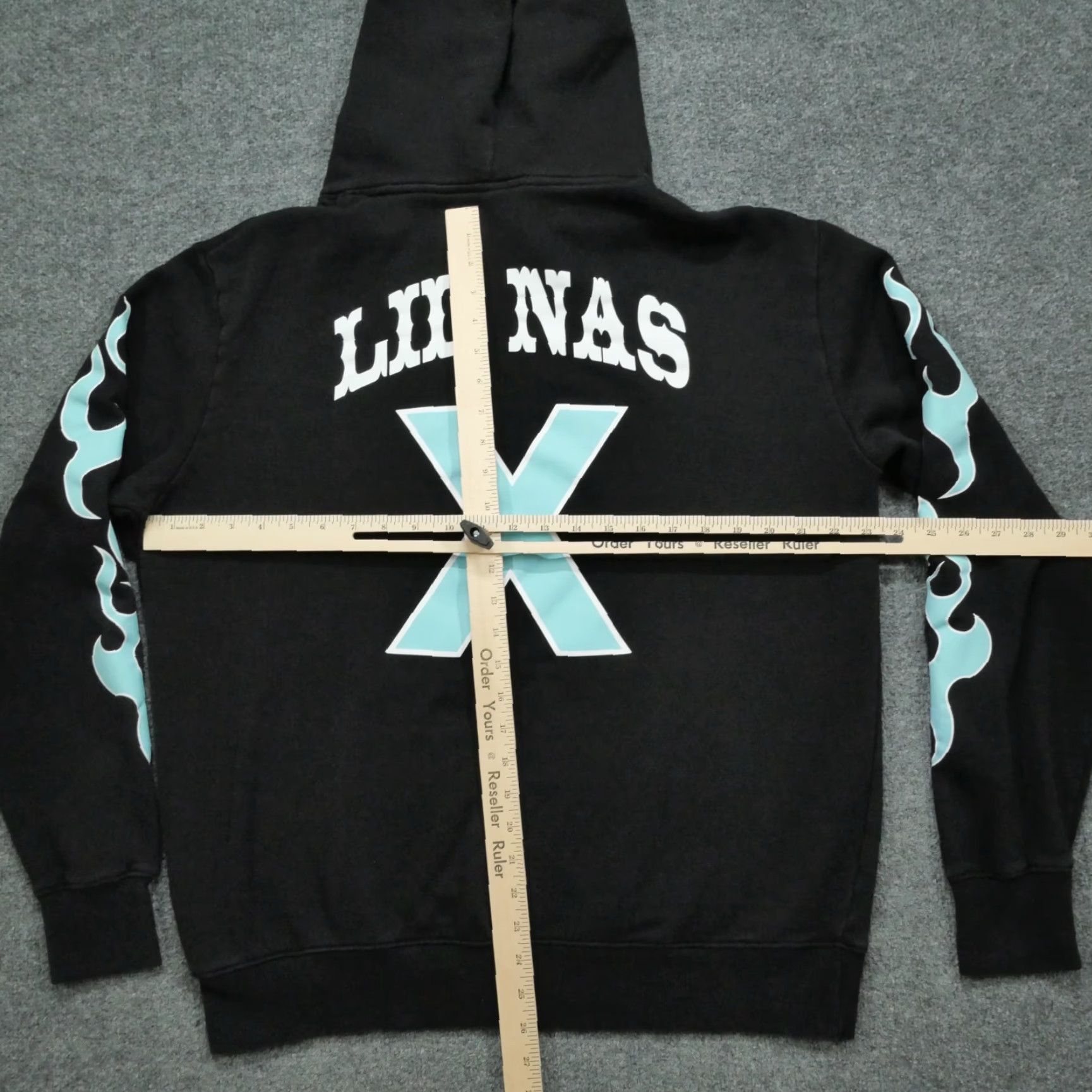 Vintage Lil Nas X Hoodie Mens Adult Large Black Pullover Hooded Flames 90s Hip Hop Panini Size US L / EU 52-54 / 3 - 7 Thumbnail