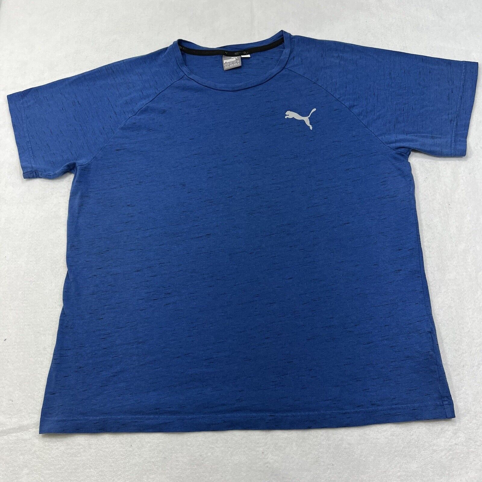 Puma PUMA XL Short Sleeve Blue Athletic T Shirt White Brand Logo Size US XL / EU 56 / 4 - 1 Thumbnail