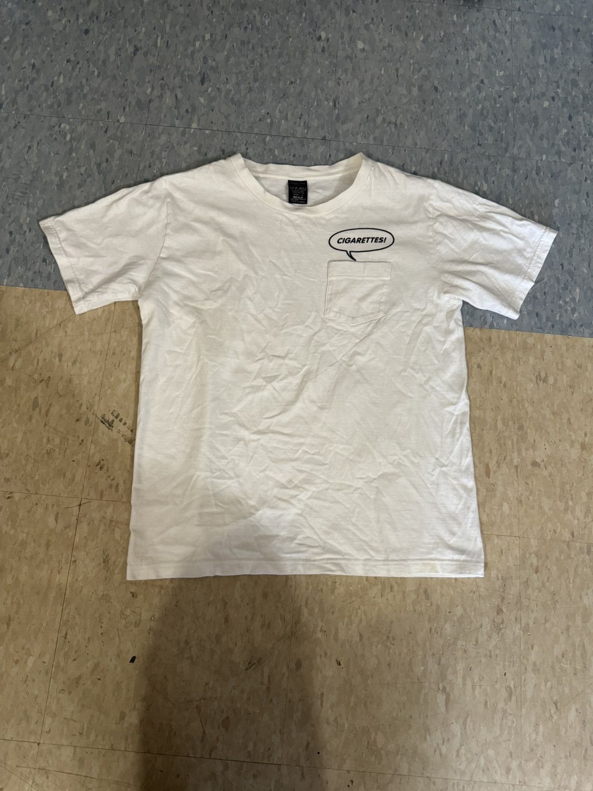 image of Number N Ine Number (N)Ine Cigarettes Pocket T-Shirt in White, Men's (Size Medium)