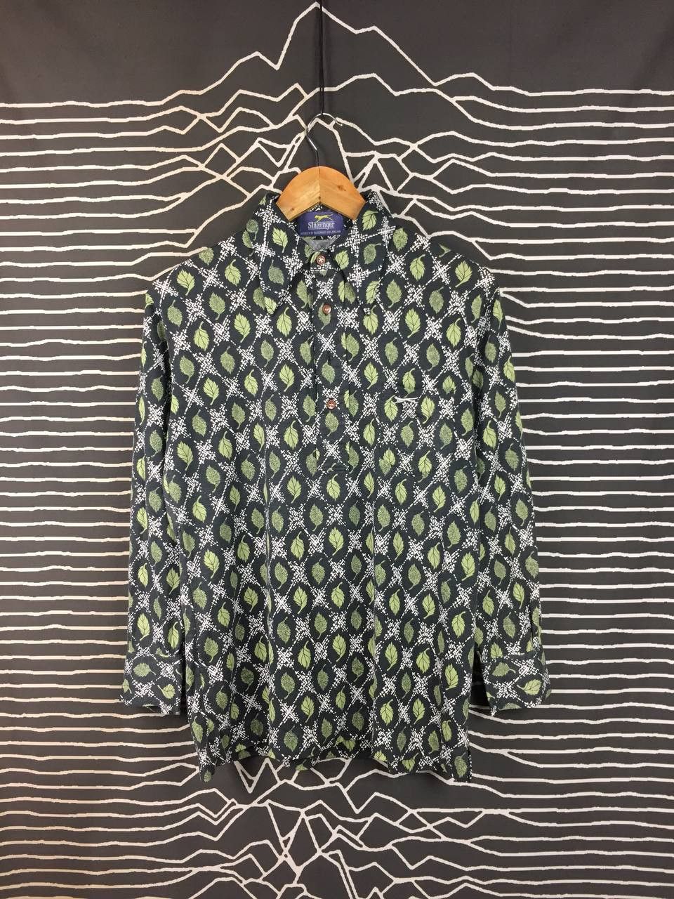 Vintage Vtg 70s 80s Slazenger Geometric Leaf Patterned Polo Shirt Size US M / EU 48-50 / 2 - 2 Thumbnail