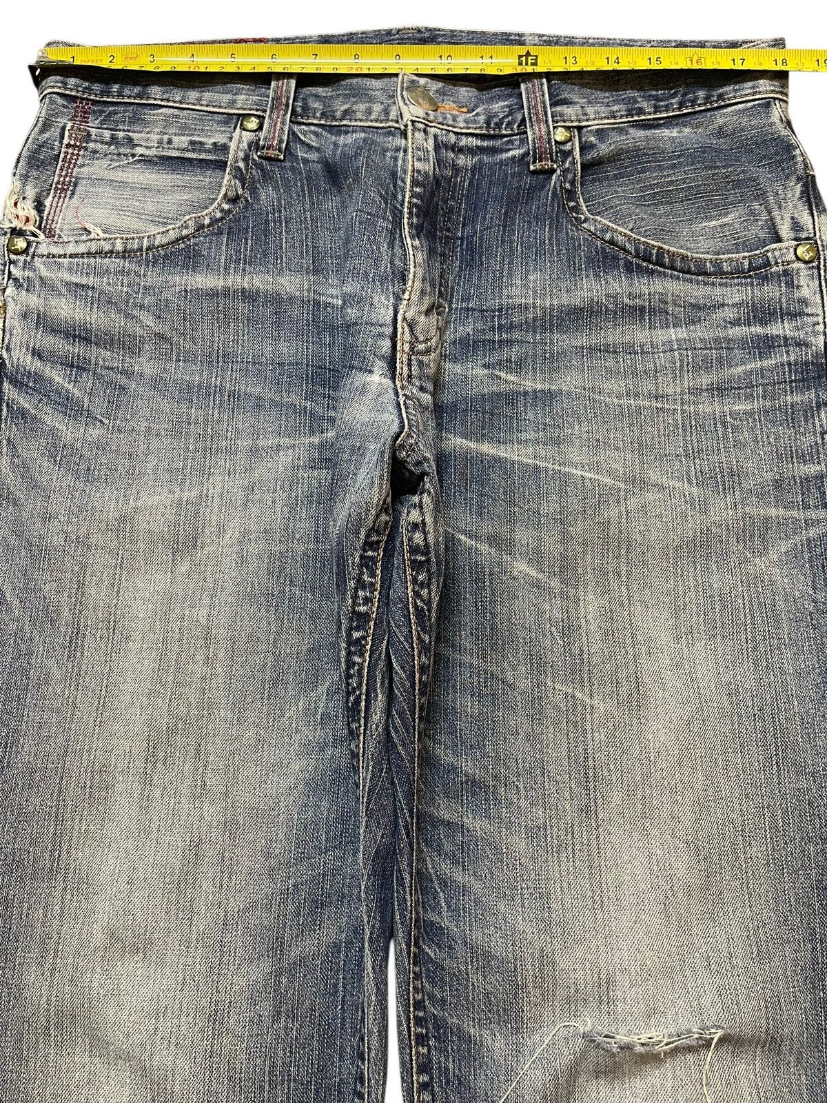 Edwin Vintage Edwin Blue Trip Faded Wash Distress Loose Jeans Size US 36 / EU 52 - 11 Thumbnail