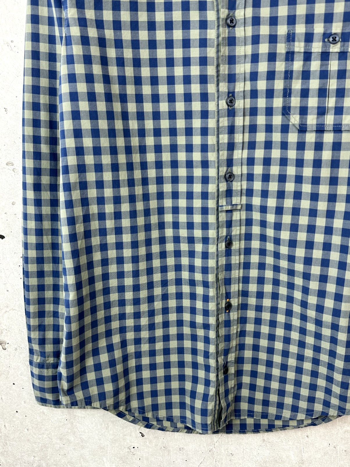Hugo Boss Boss Orange Slim Fit Grey-Blue Cotton Check Men’s Shirt Size US S / EU 44-46 / 1 - 5 Thumbnail