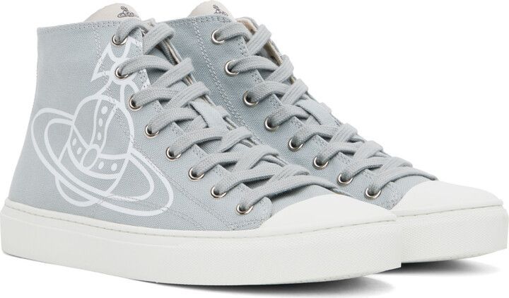 Vivienne Westwood o1y0525 Logo Hi-Top Sneakers in Light Gray Size US 8 / EU 41 - 3 Thumbnail
