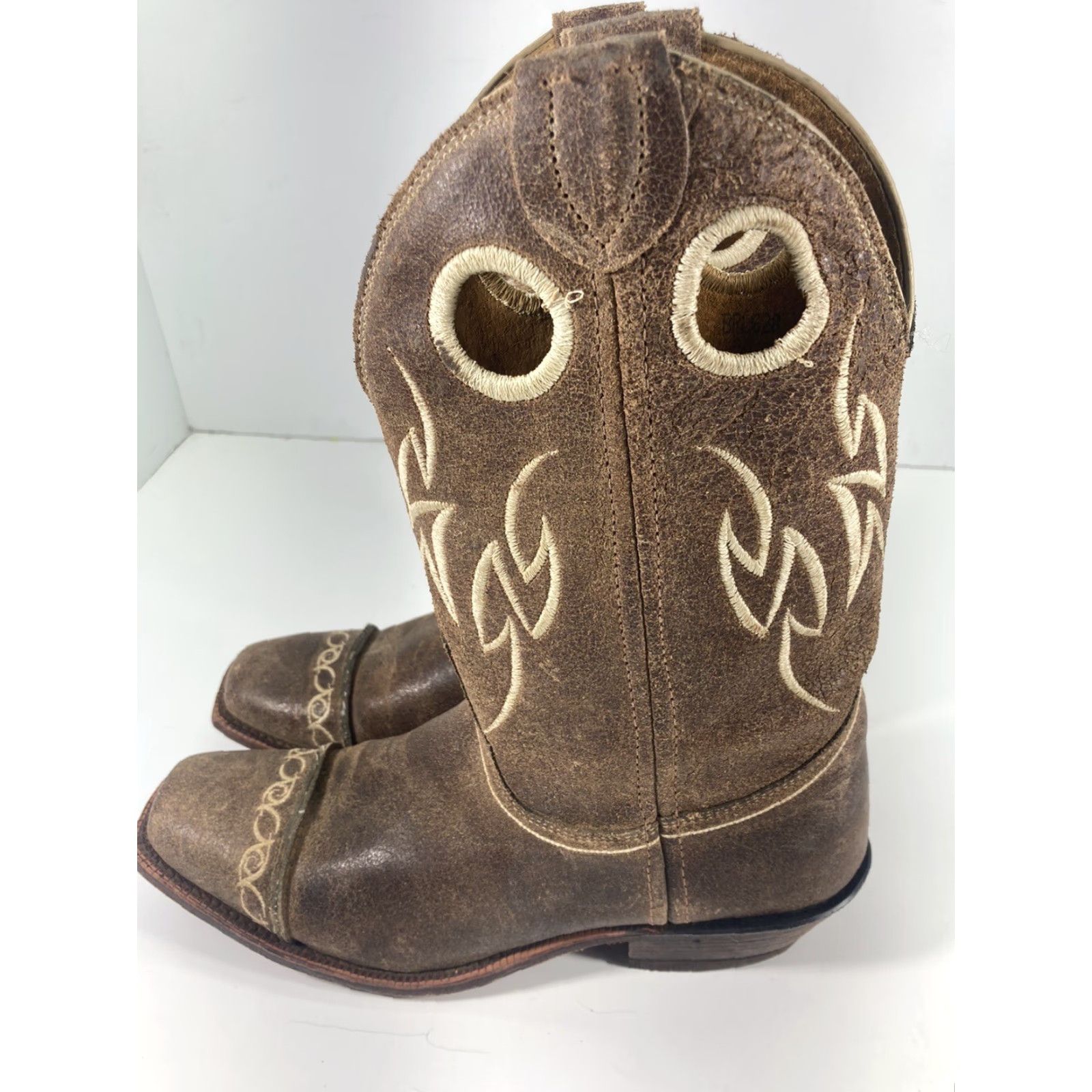 Justin Boots Justin Bent Rail Boots Women Size Brown Suede Leather Square Toe BRL628 Western Size US 9 / IT 39 - 3 Thumbnail