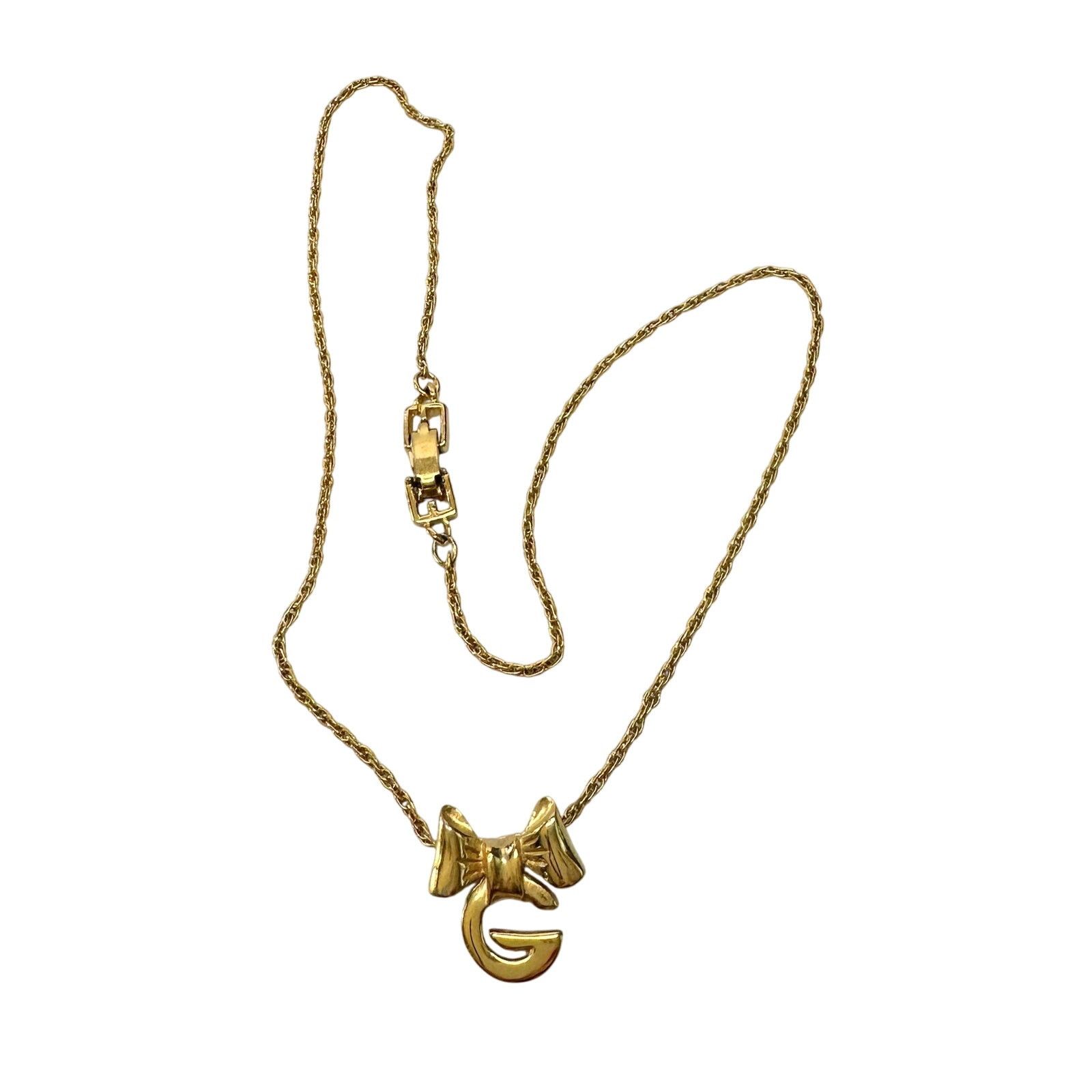 Givenchy Givenchy G with Big Bow Gold Plated Necklace Size ONE SIZE - 6 Thumbnail