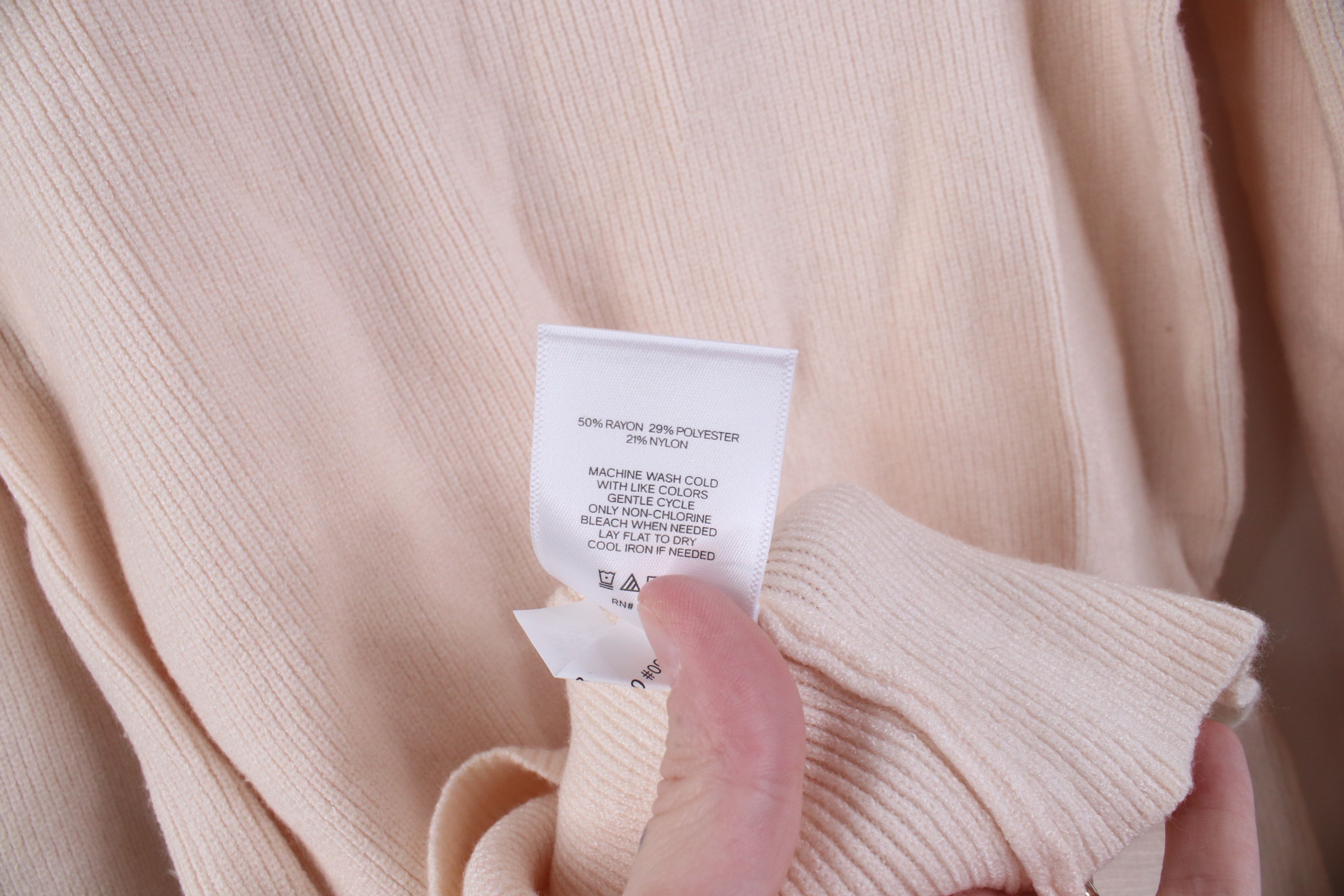 Express New Express Sleeve Ribbed Knit Ruffled Sweater Light Pink Size S / US 4 / IT 40 - 8 Thumbnail