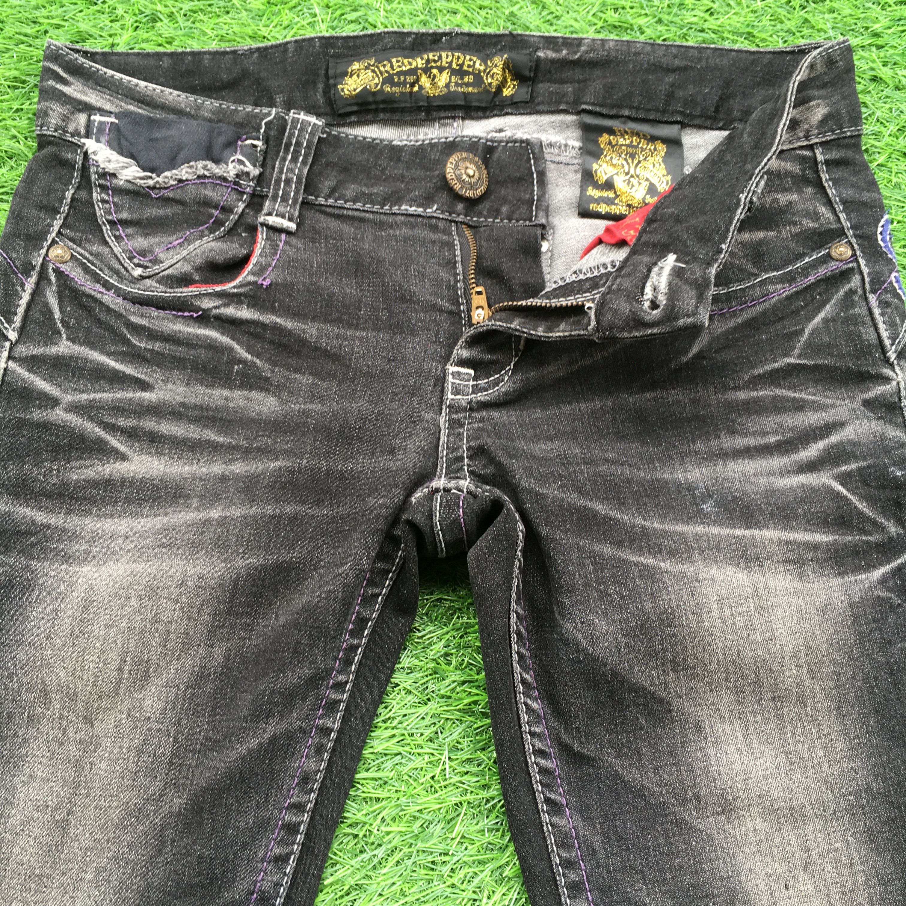 Japanese Brand Red Pepper embroidered low-rise skinny jeans D-1220 Size 27" / US 4 / IT 40 - 3 Thumbnail