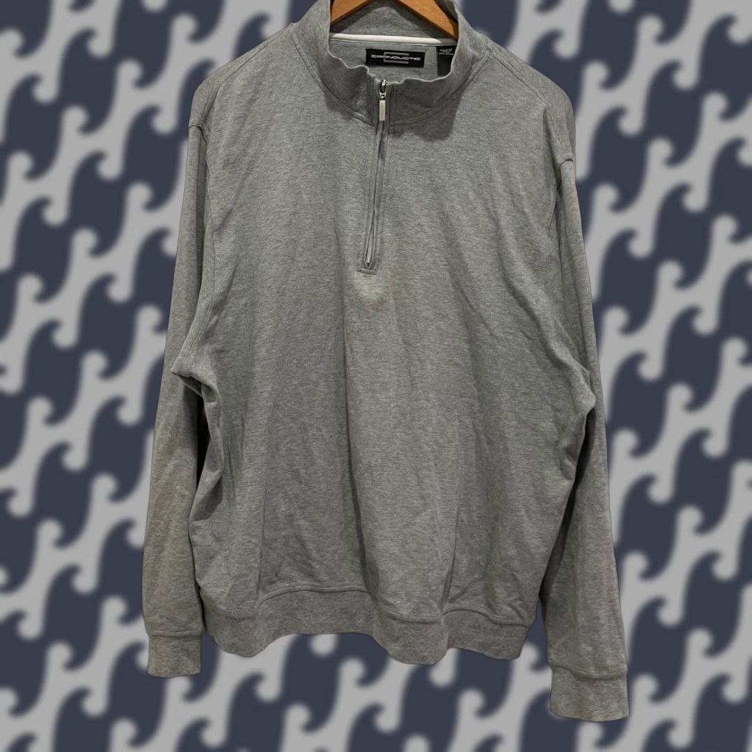 Vintage Carnoustie Mens XXL Gray 100% Cotton 1/4 Zip Pullover Golf Sweater Regular Fit Size US XXL / EU 58 / 5 - 1 Thumbnail